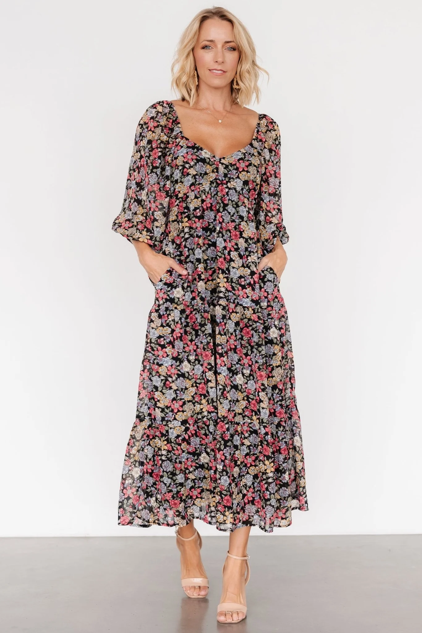 Nevaeh Bubble Sleeve Dress | Multi Floral