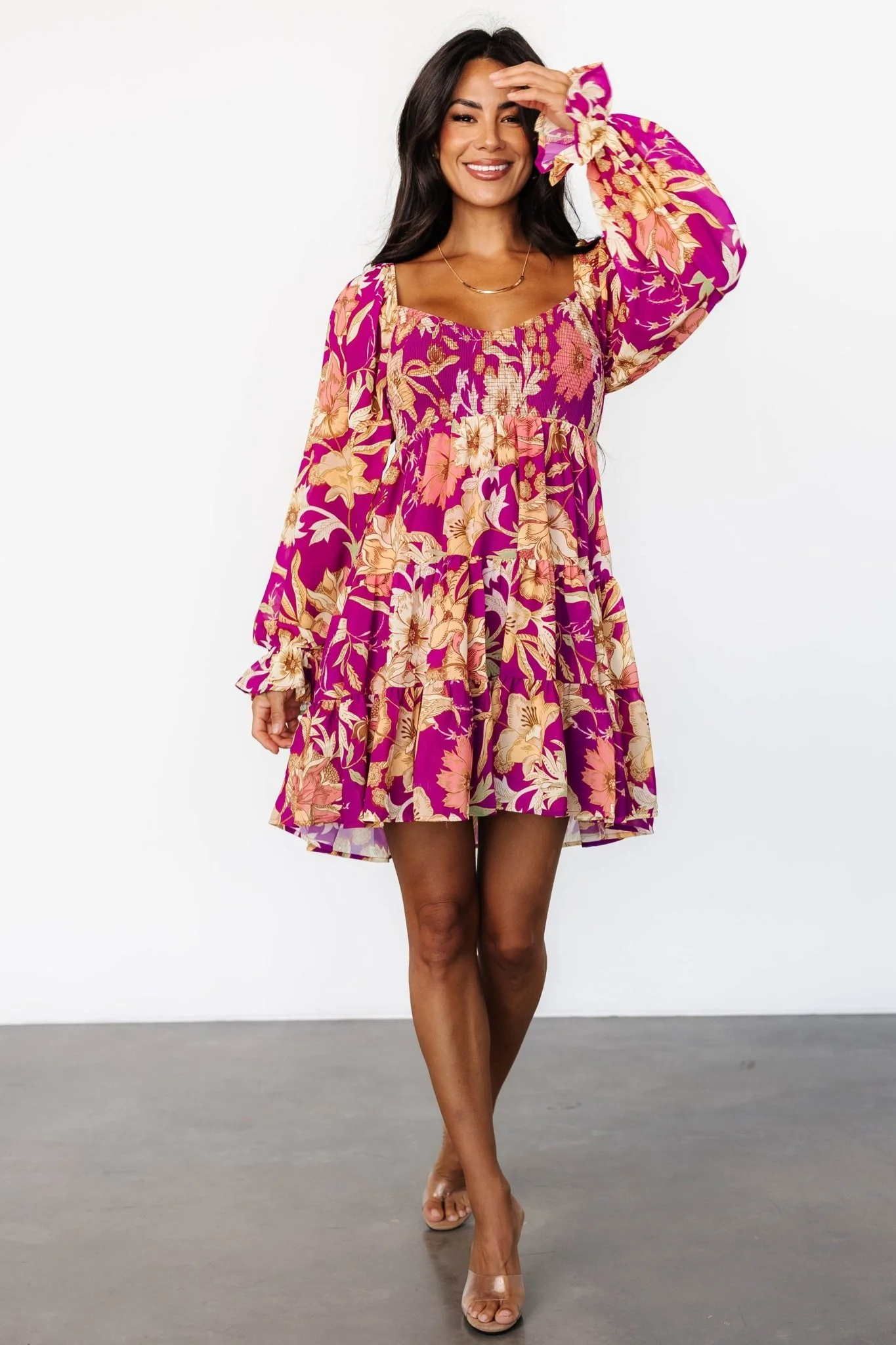 Rubi Short Dress | Magenta Multi Floral