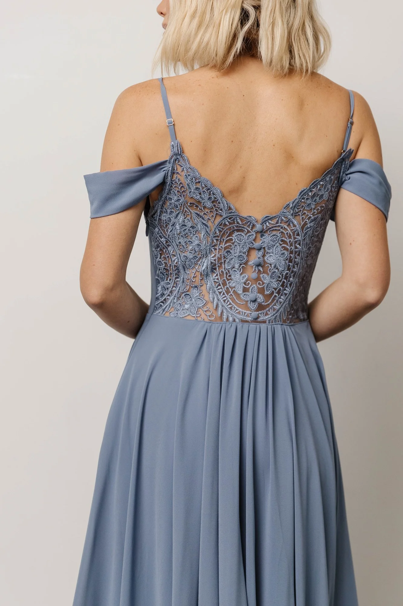 Bianca Lace Maxi Dress | Dusty Blue