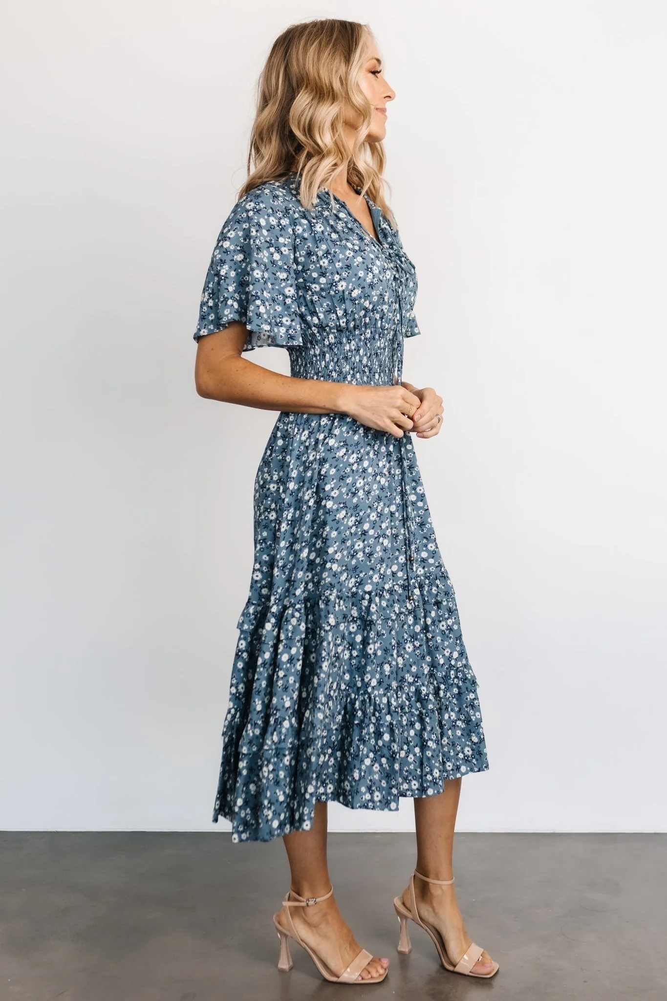 Spell Boho Midi Dress | Blue Floral