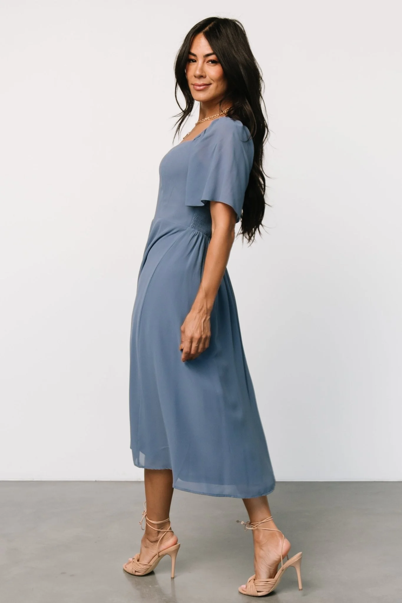 Colette Sweetheart Midi Dress | Whisper Blue