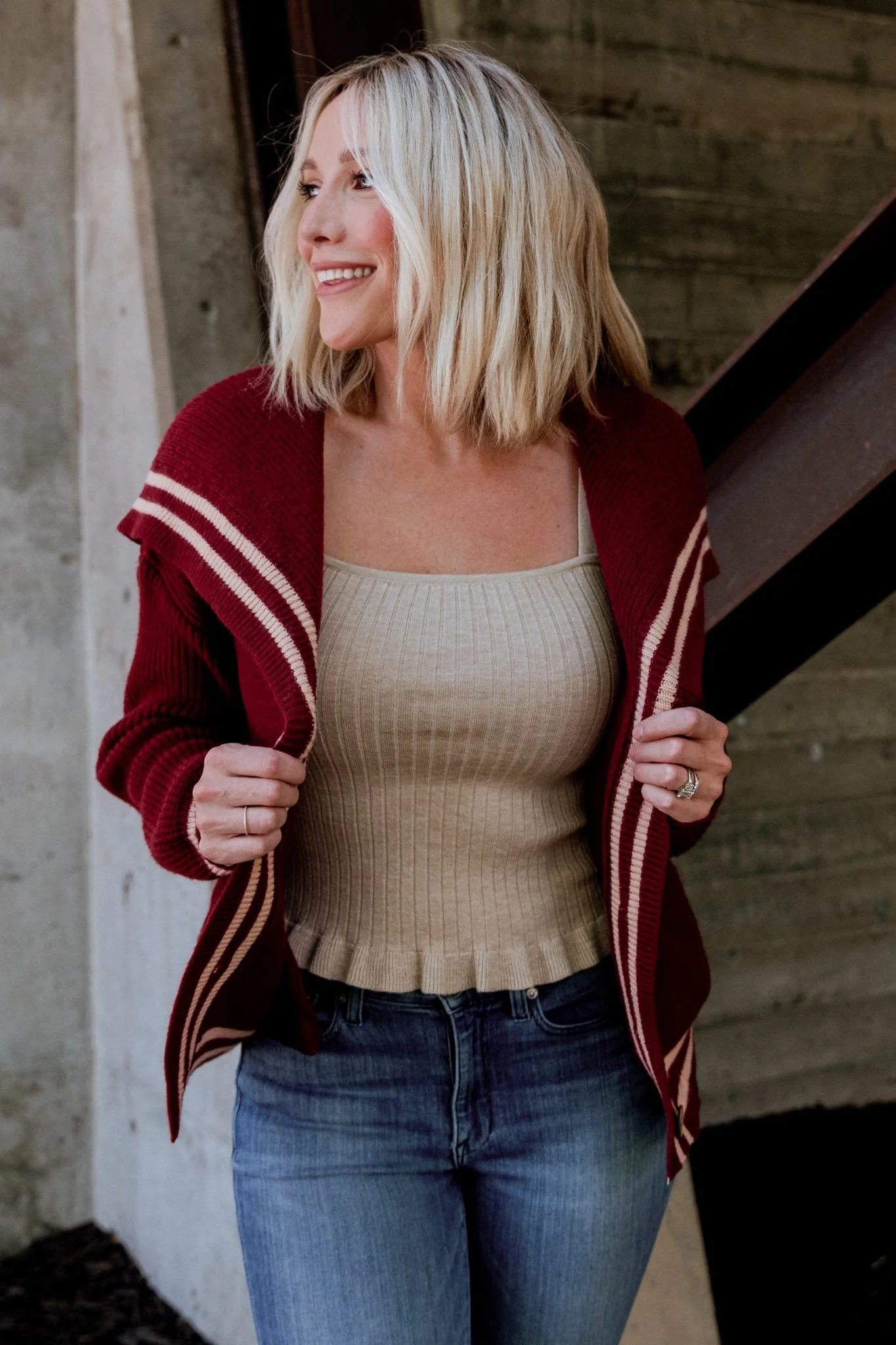 Corbett Knit Cardigan | Burgundy