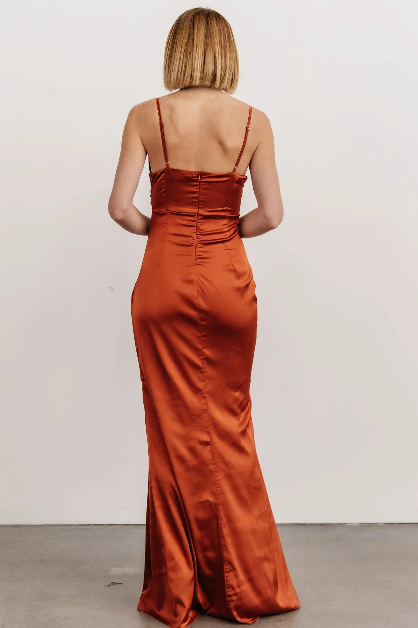 Monet Satin Gown | Rust