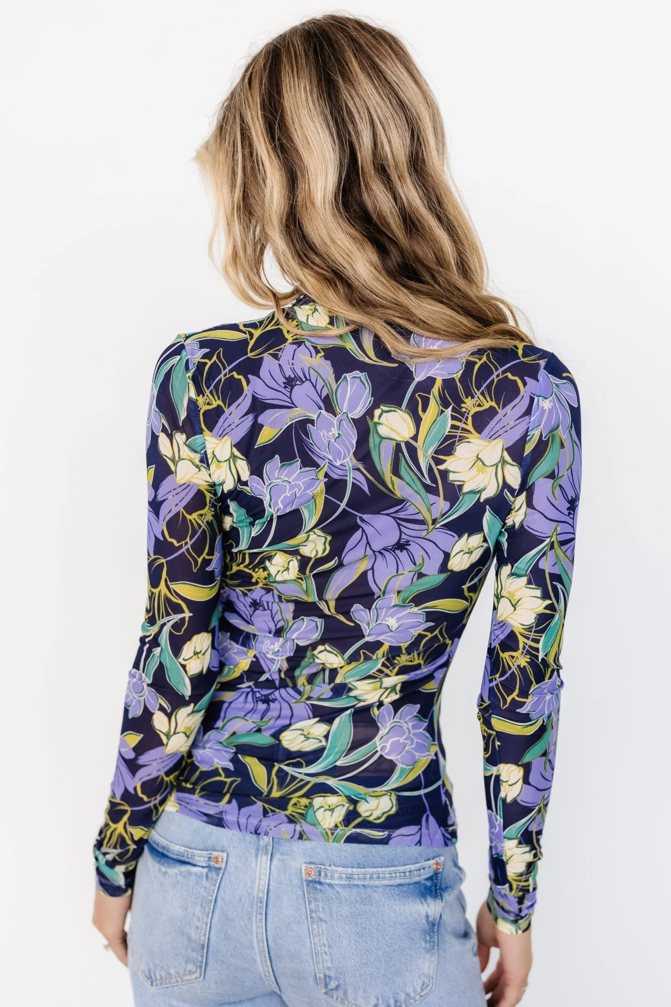 Dom Sheer Top | Navy Multi