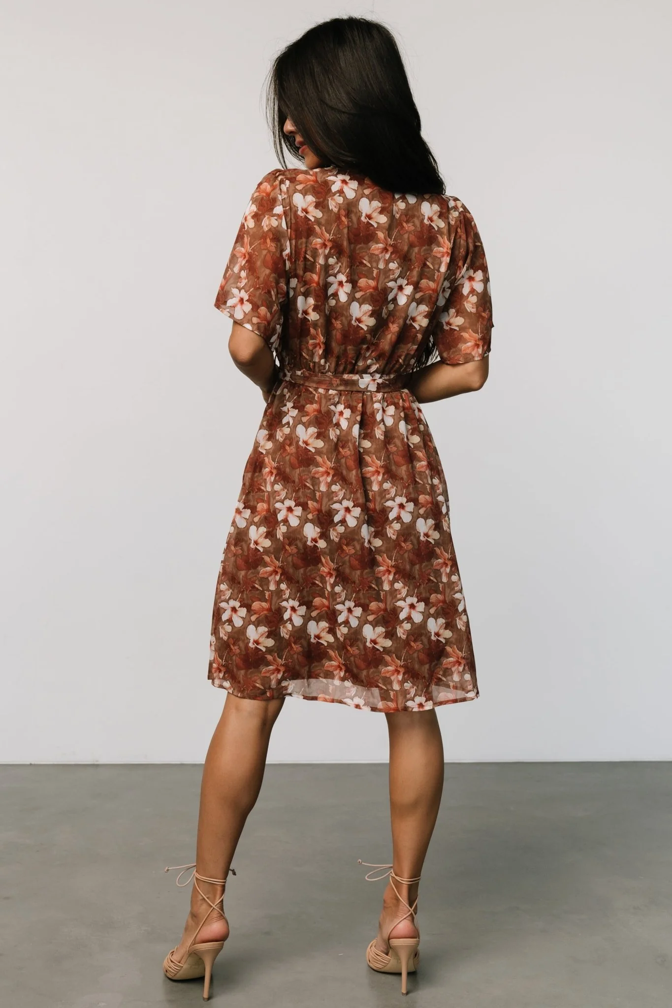 Hailey Short Dress | Rust Floral