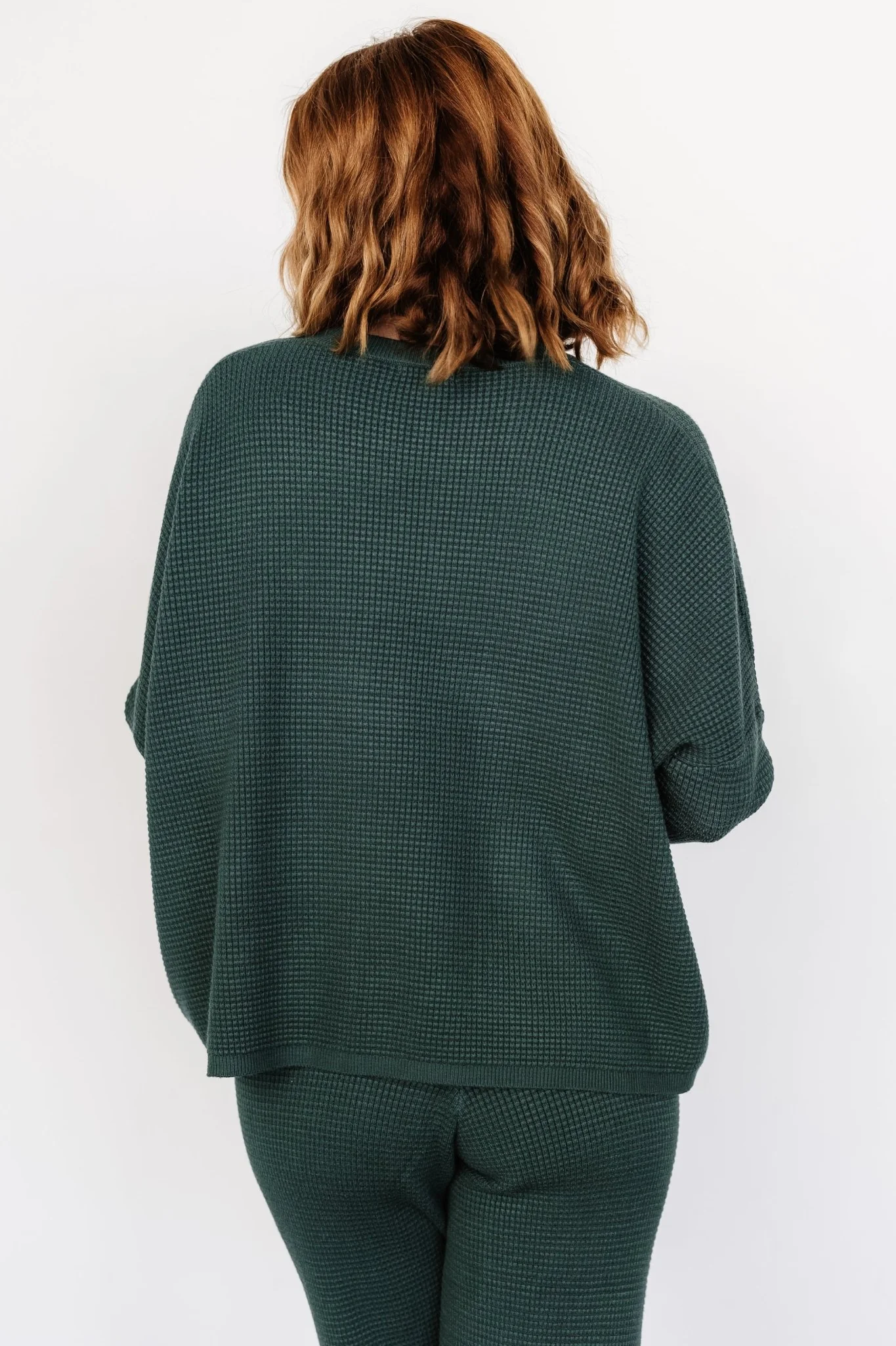 Owen Waffle Sweater Top | Green