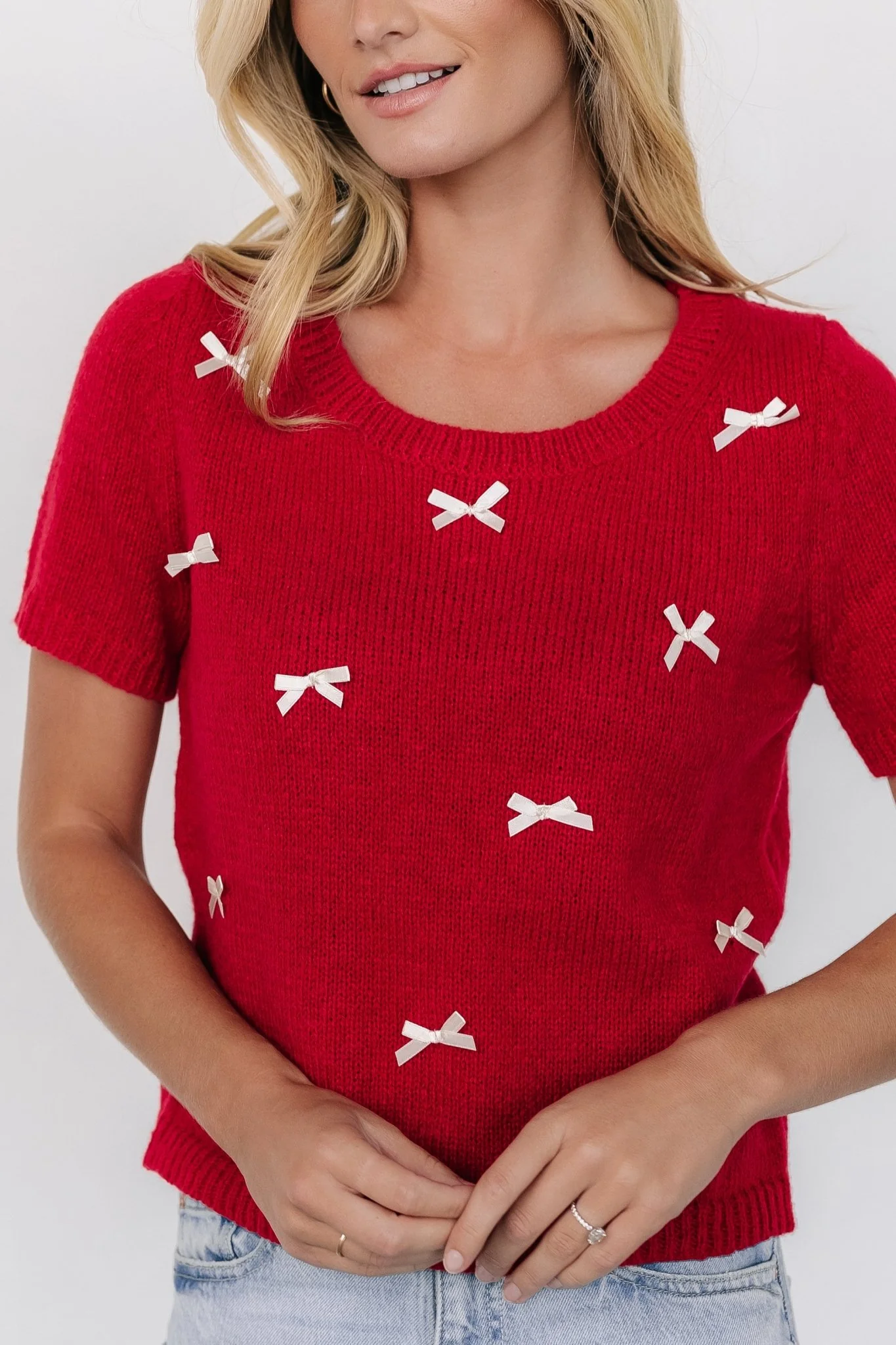 Chloe Bow Sweater | Red