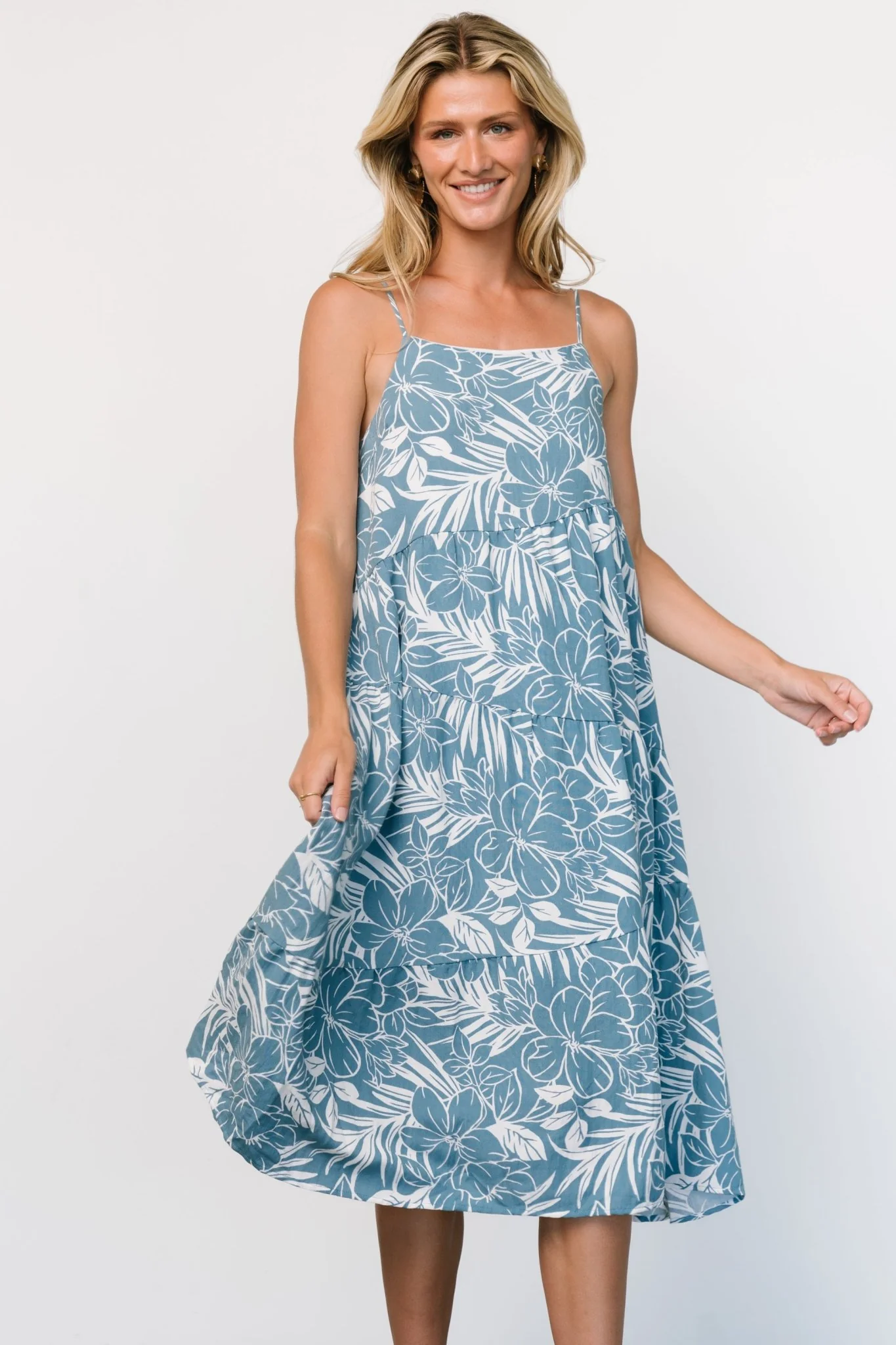 Sonora Midi Dress | Dusty Blue Print