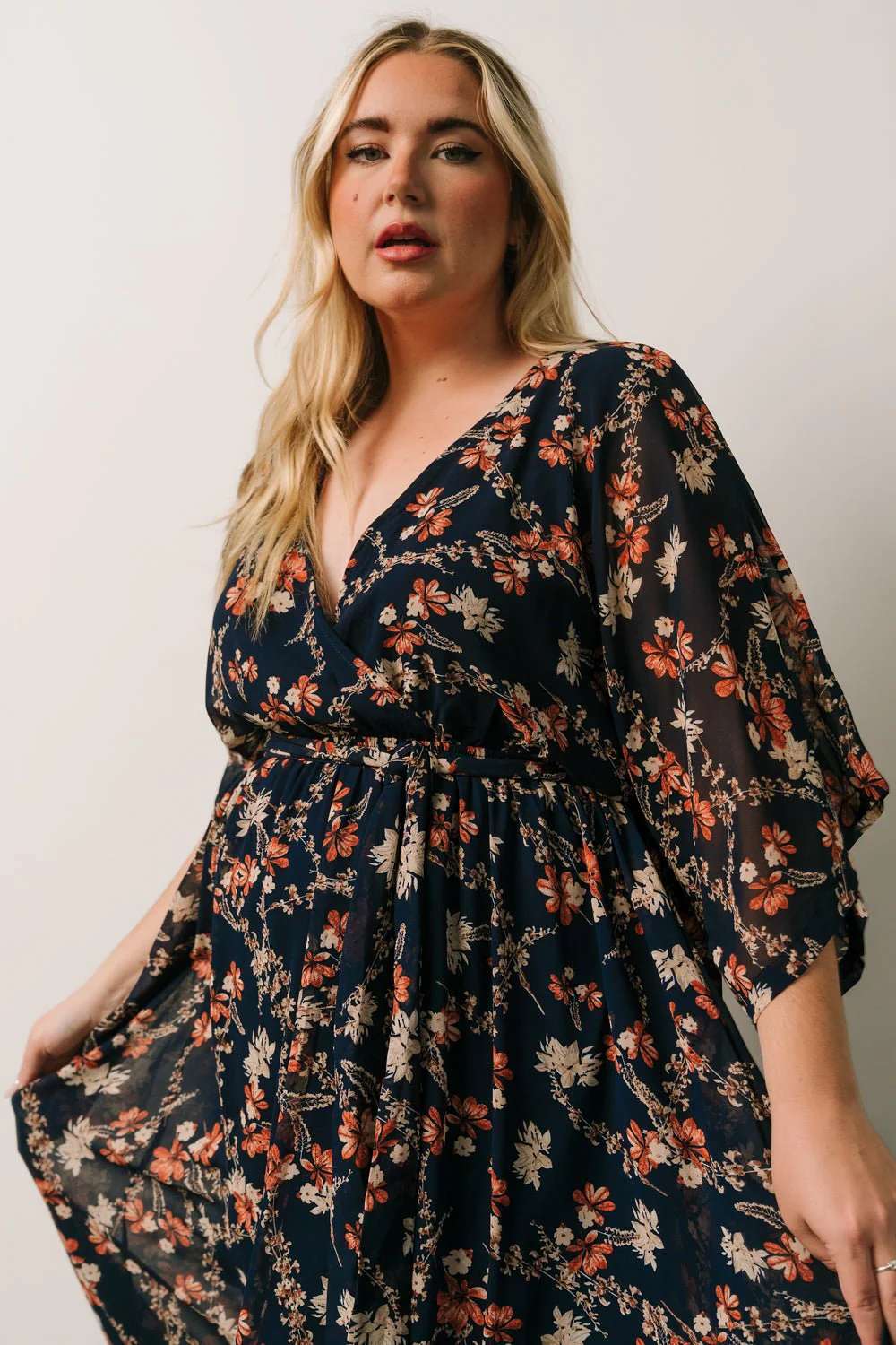 Kia Kimono Maxi Dress | Dark Blue Floral