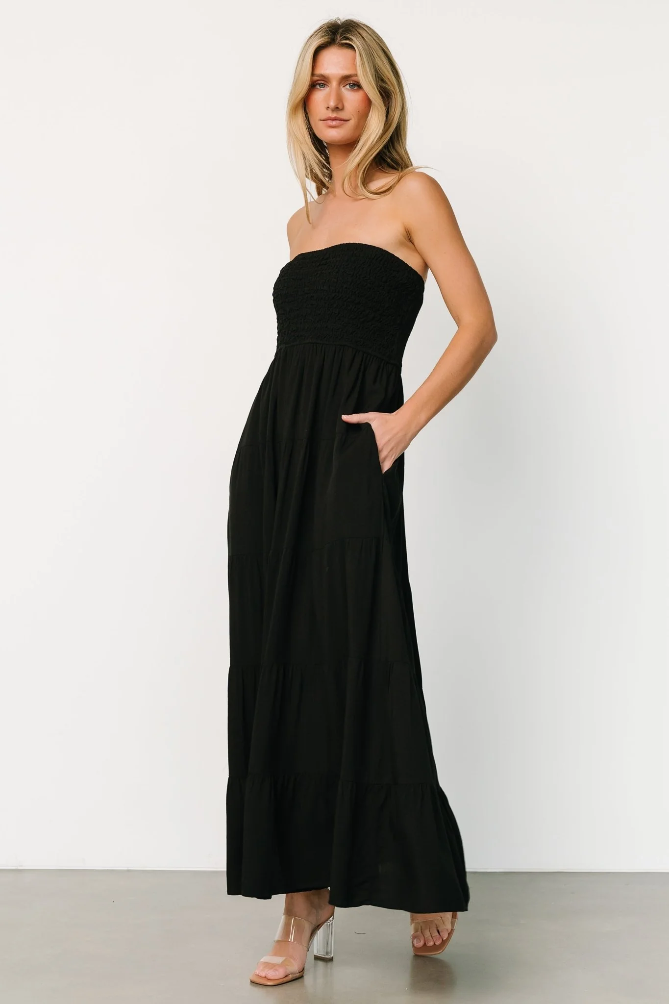 Domenica Strapless Maxi Dress | Black