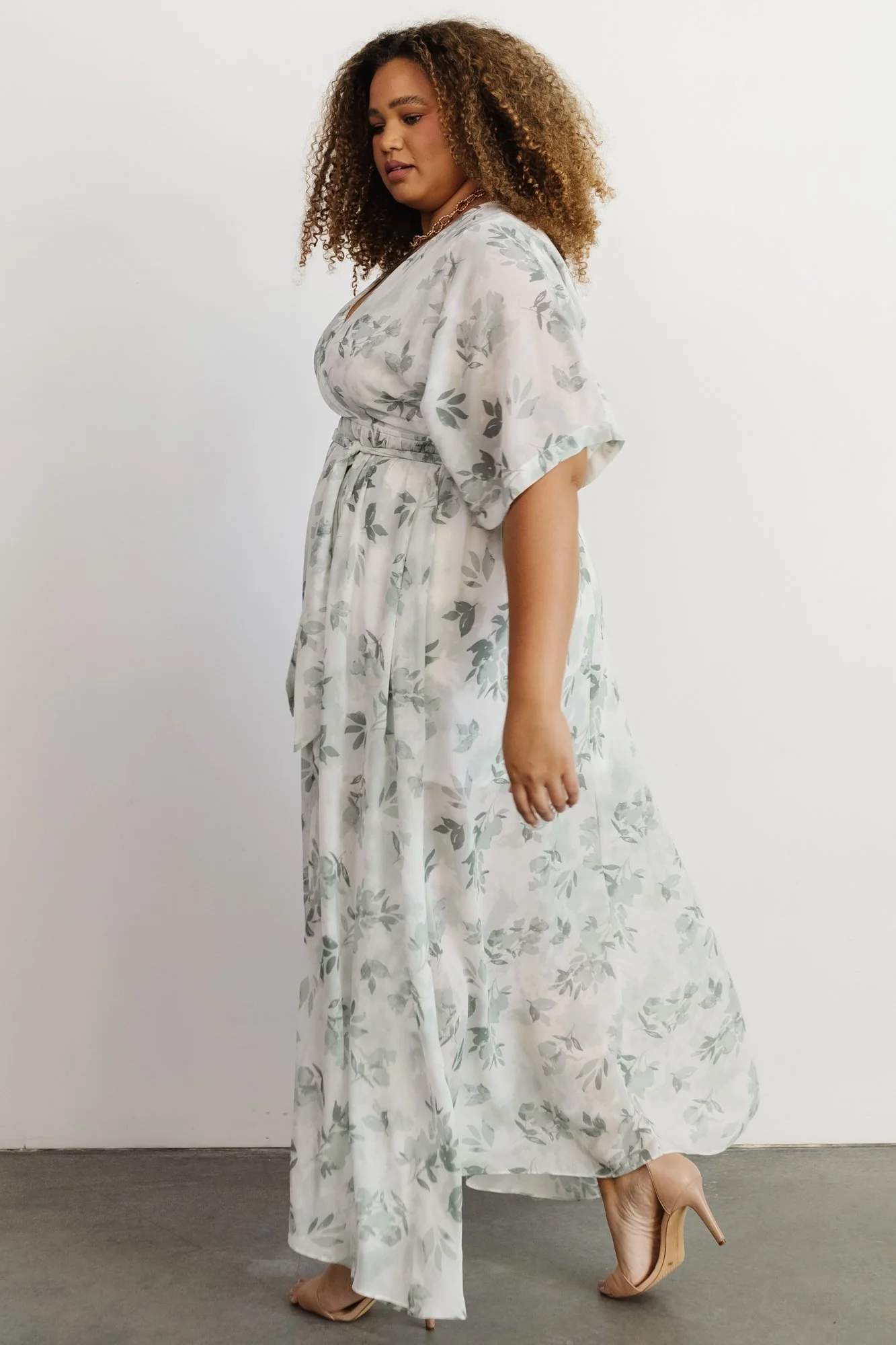 Kia Kimono Maxi Dress | Sage Floral