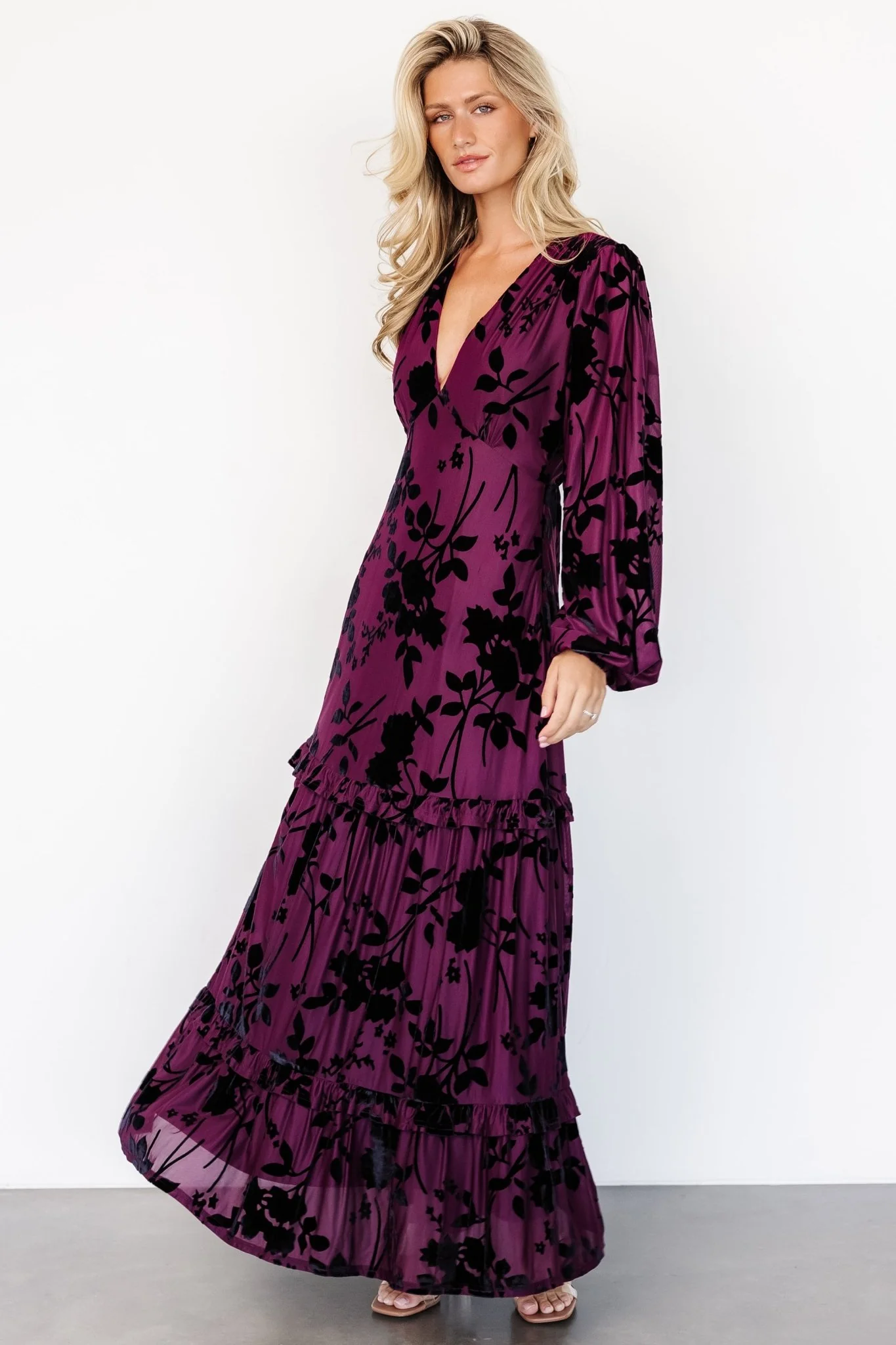 Liana Velvet Embossed Maxi Dress | Mulberry