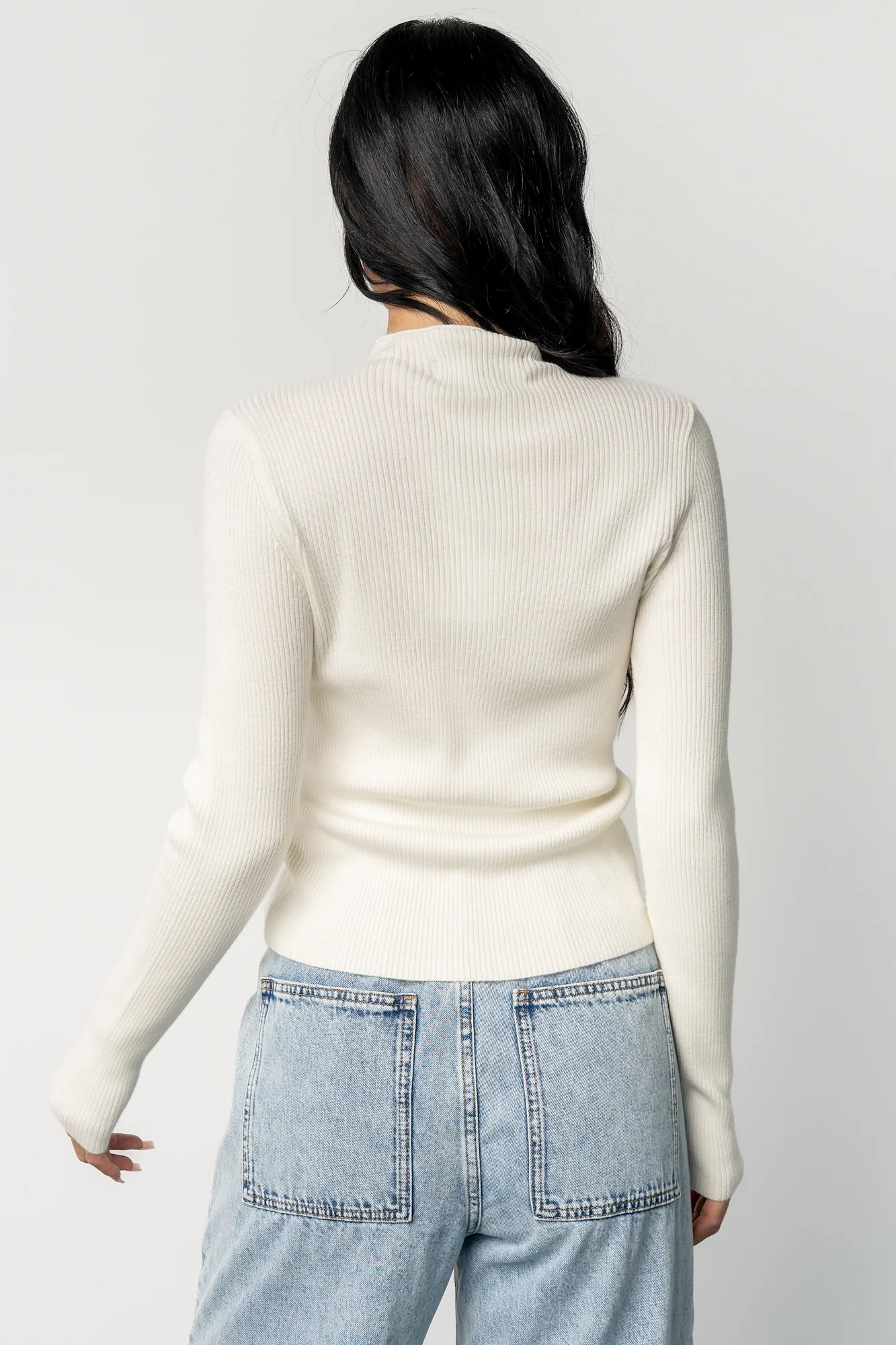 Ilsa Ribbed Sweater Top | Ivory
