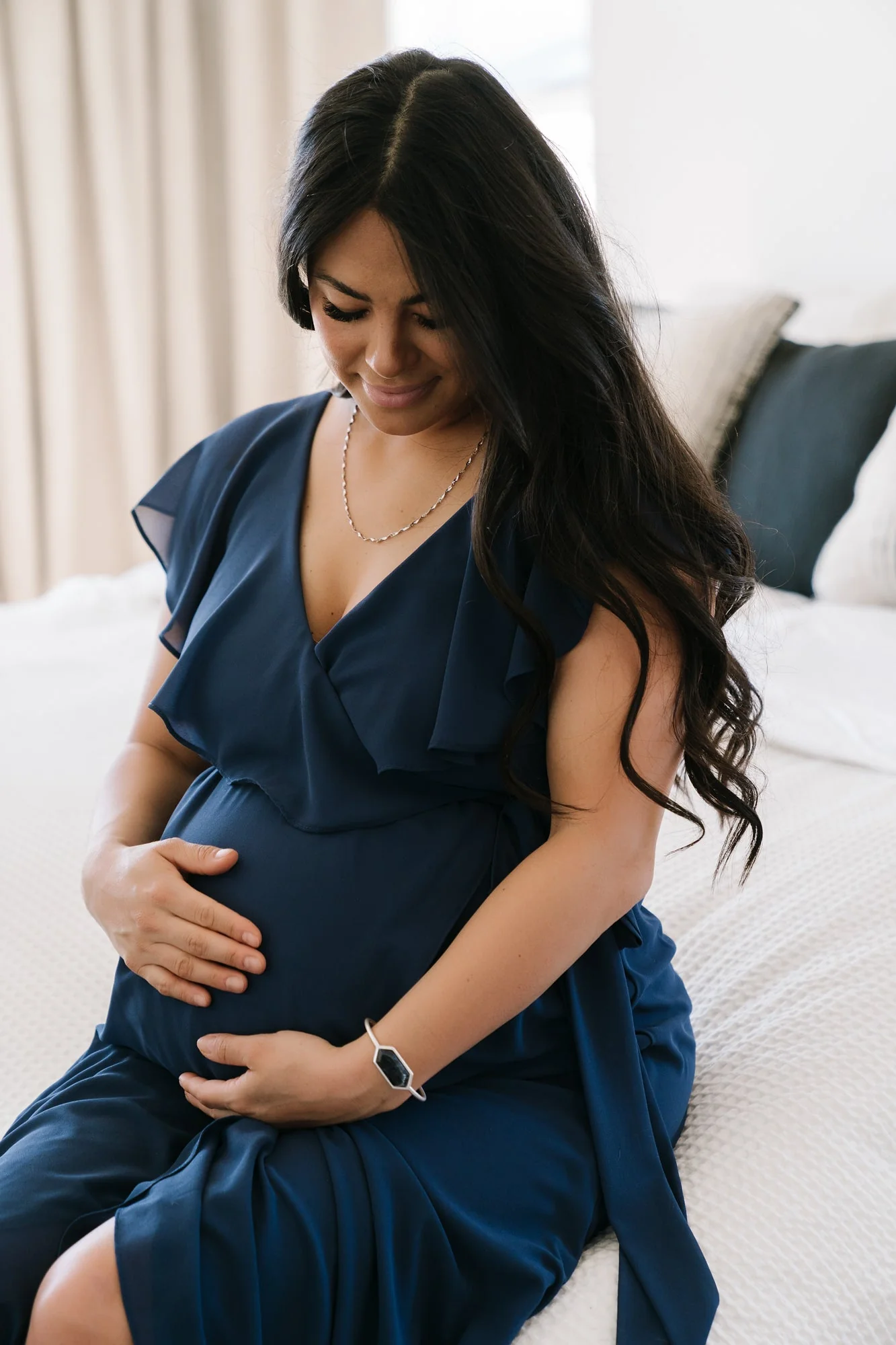 Katya Ruffle Maxi Dress | Navy