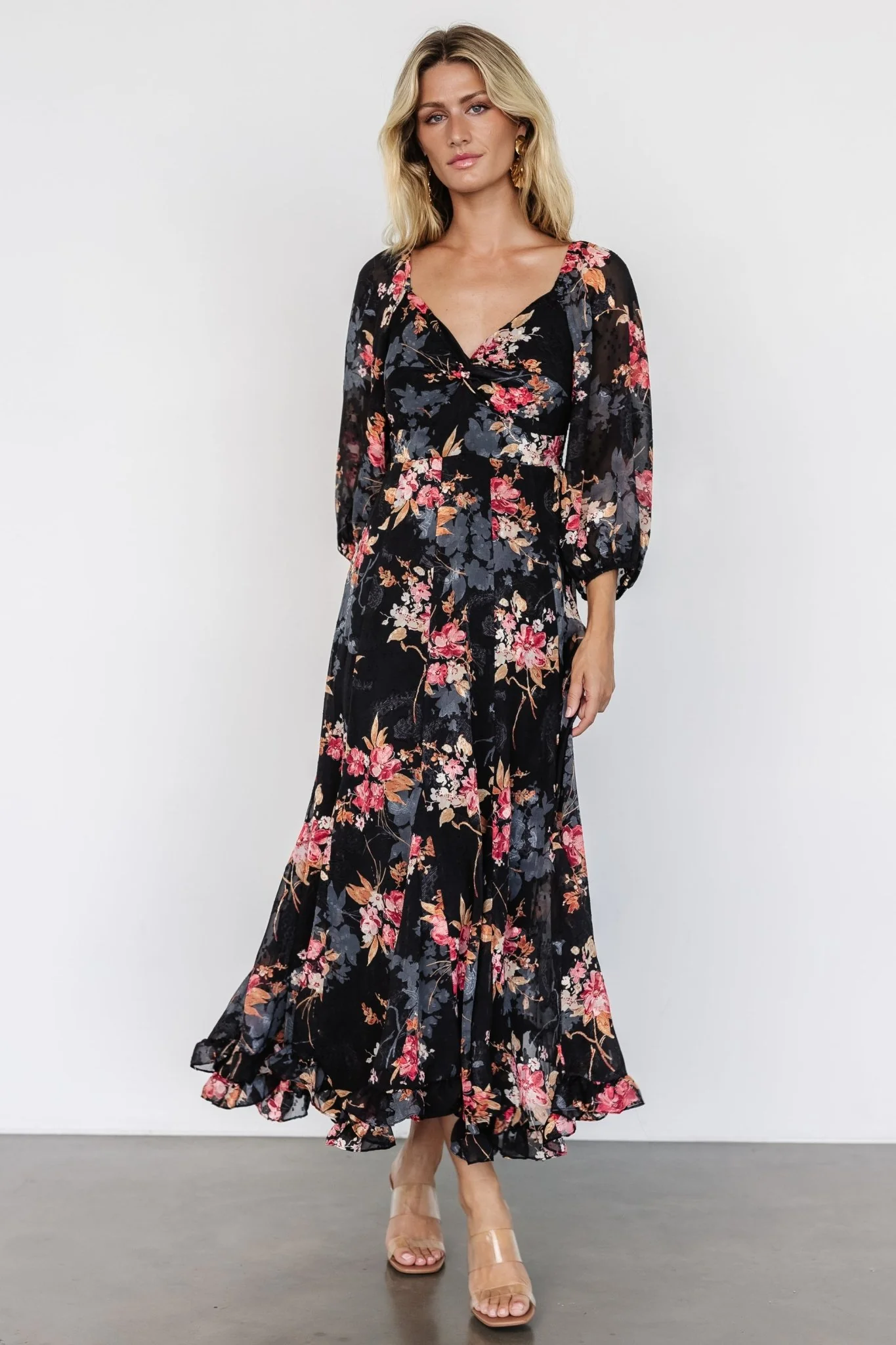 Estefania Maxi Dress | Black Floral