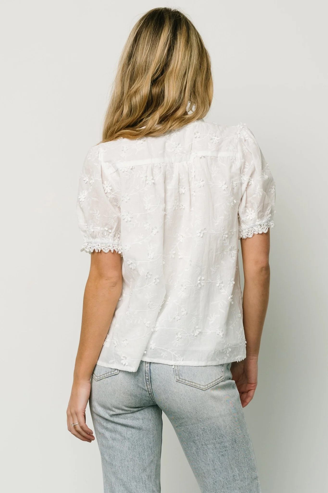 Pauline Embossed Top | Off White