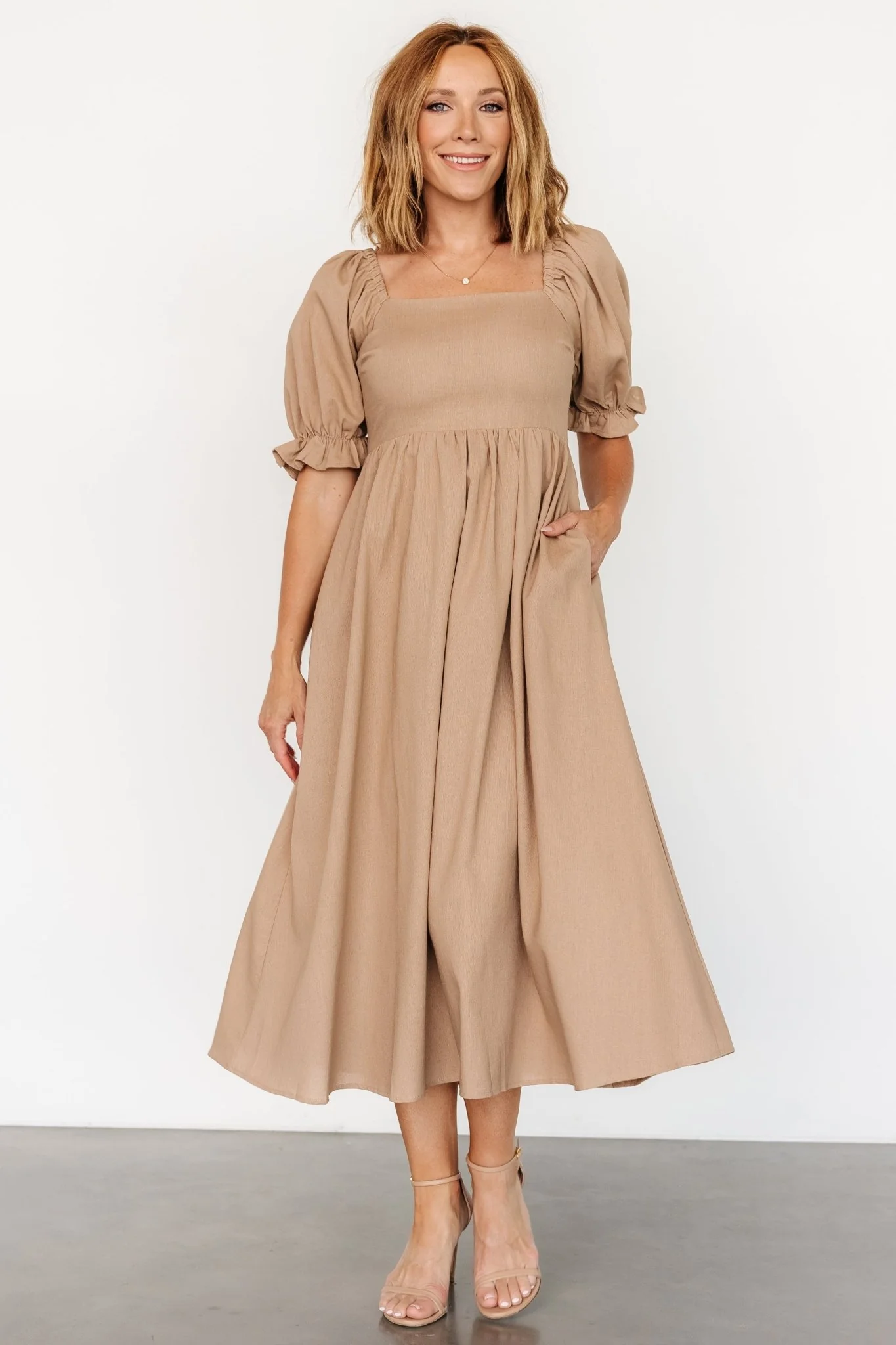 Britton Midi Dress | Tan