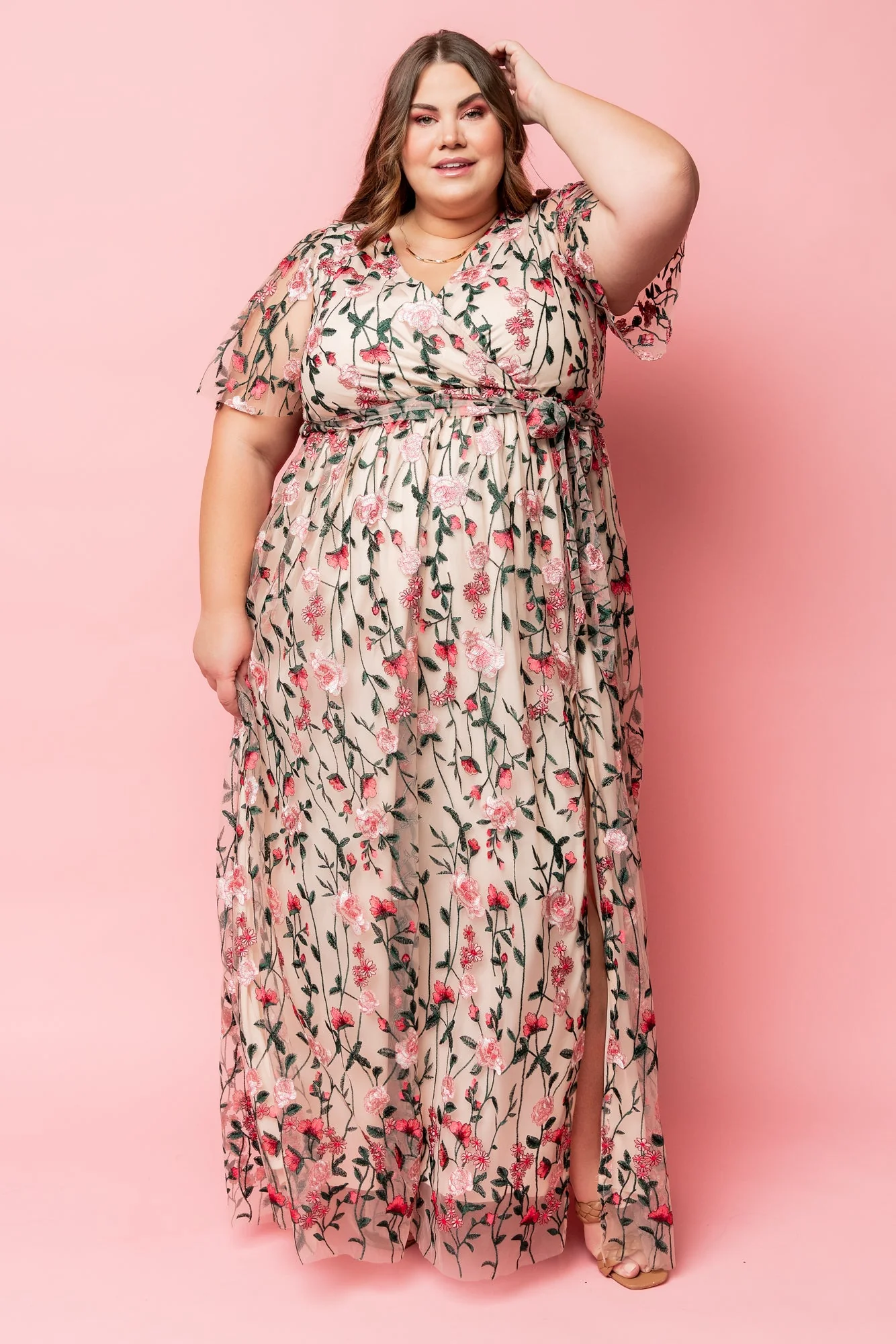 Marseille Embossed Maxi Dress | Rose Garden