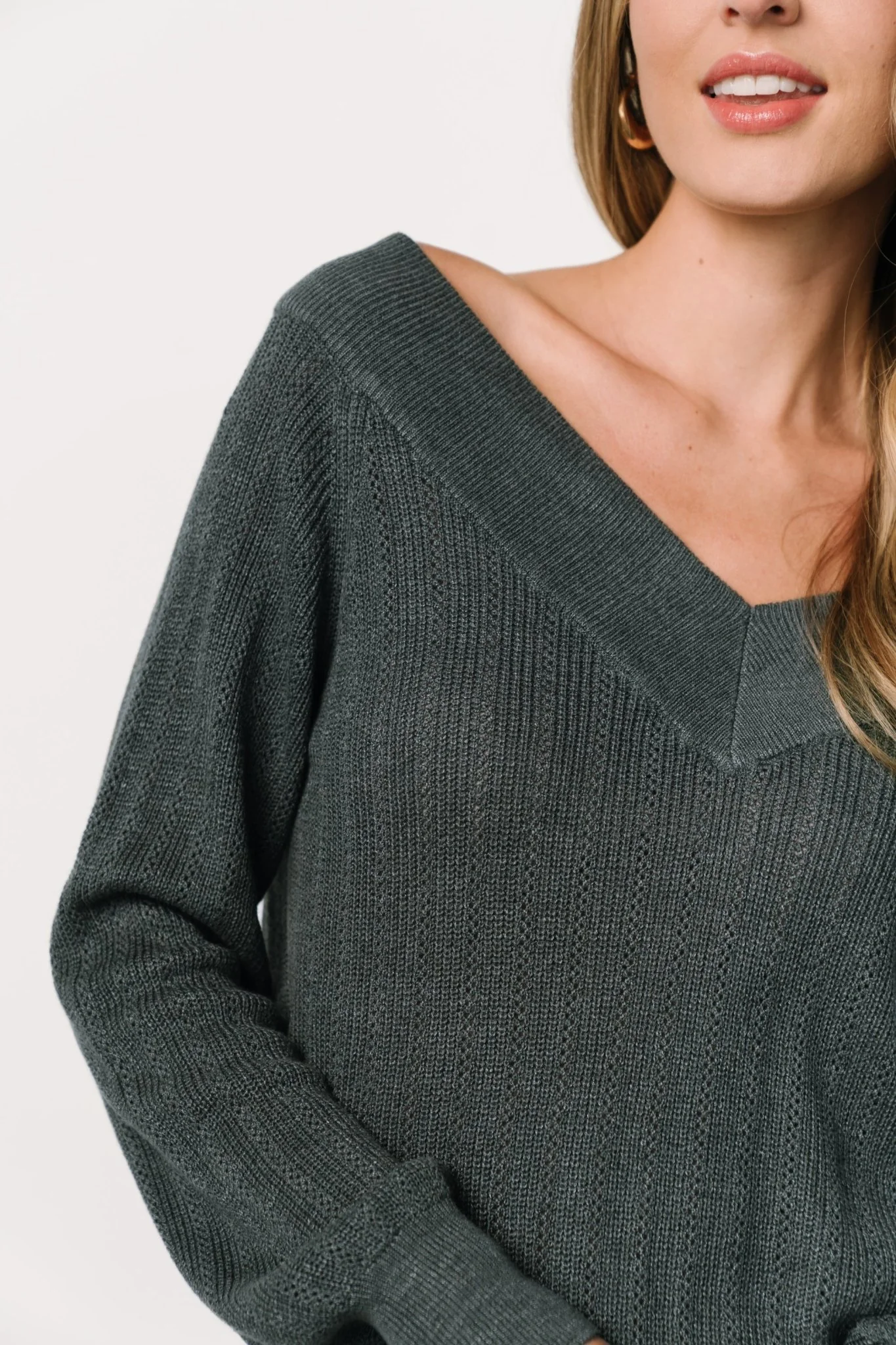 Ashby V Neck Sweater Top | Balsam