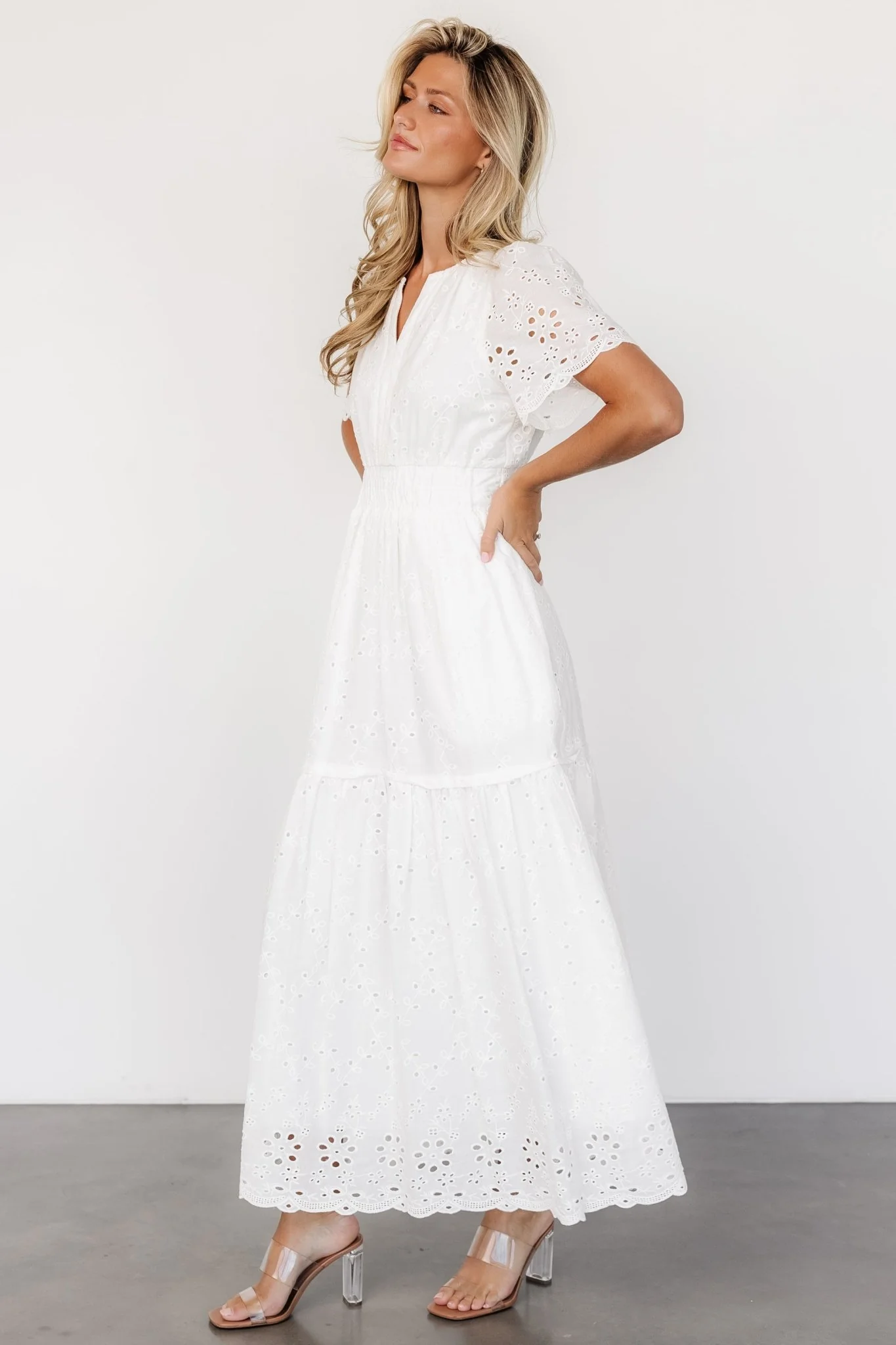 Hyacinth Eyelet Maxi Dress | Off White