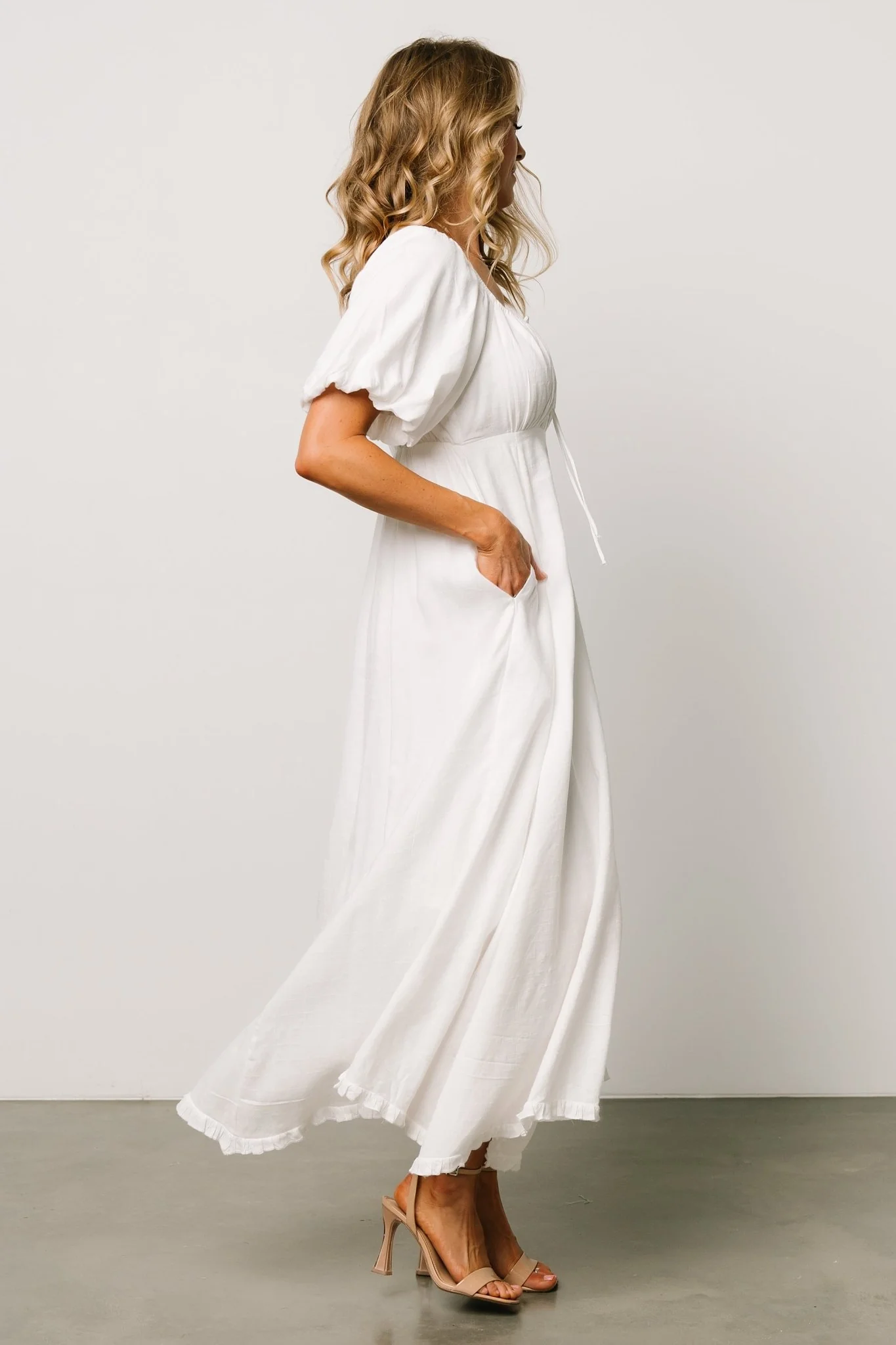 Meredee Puff Sleeve Dress | Off White