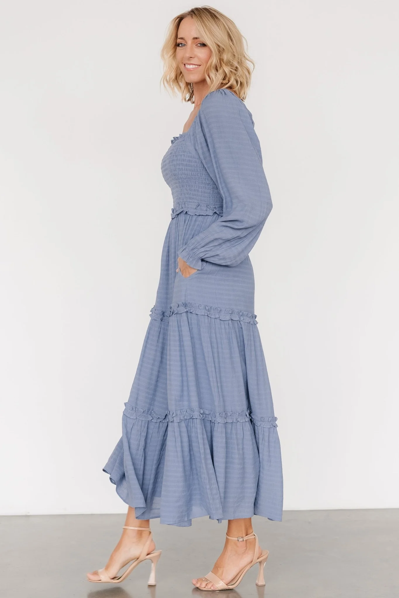 Rowan Tiered Dress | Slate Blue