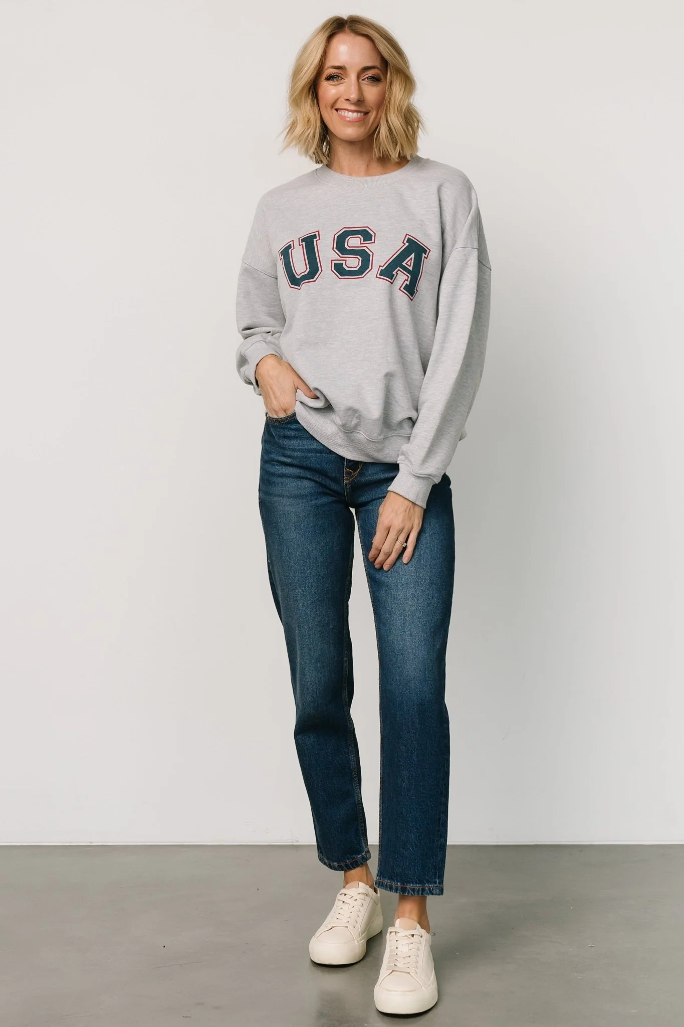 USA Oversized Sweatshirt | Heather Gray