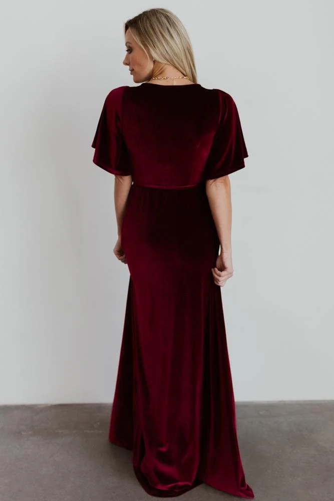 Meghan Velvet Wrap Maxi Dress | Mulberry