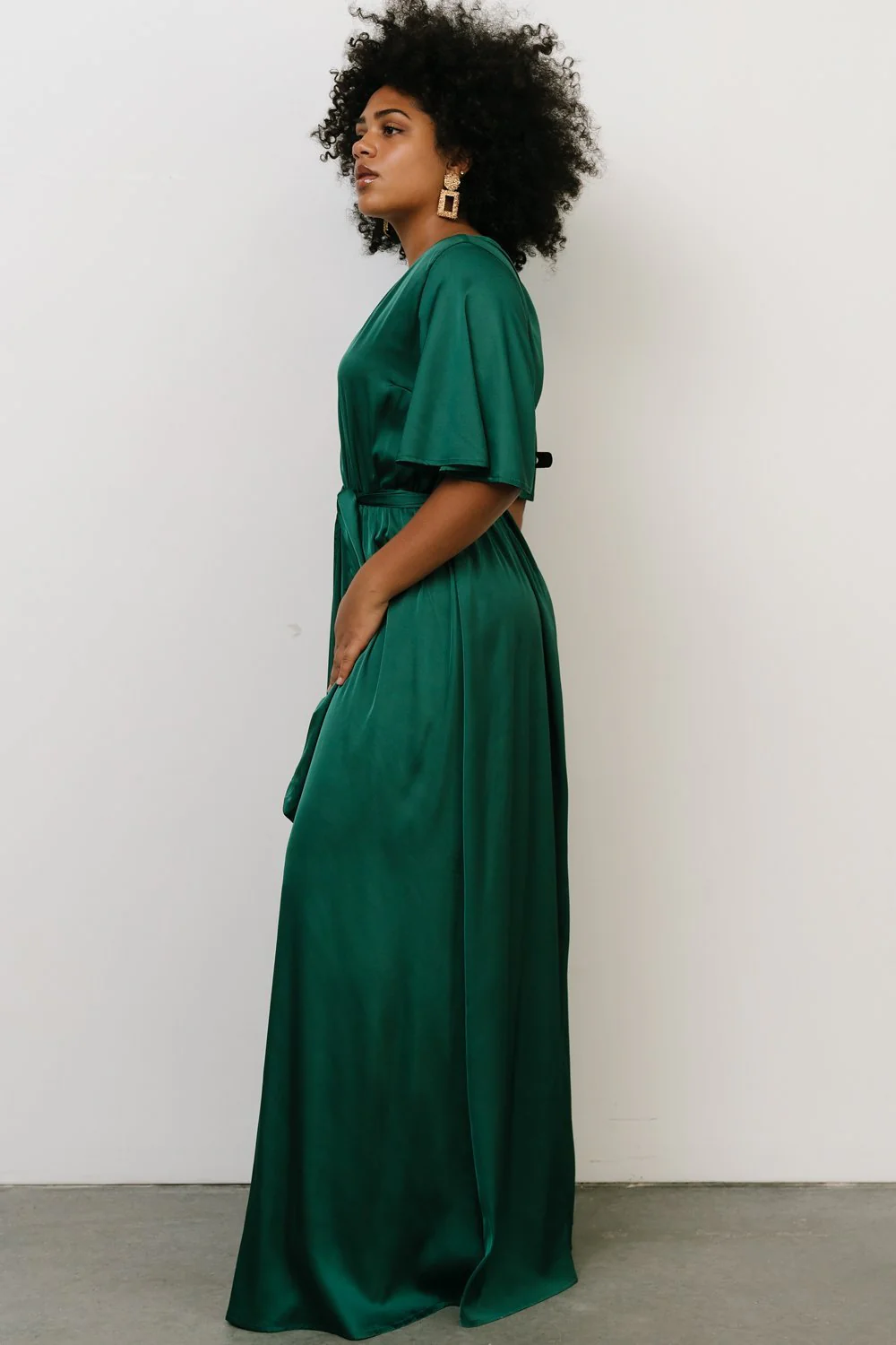 Kensington Satin Maxi Dress | Hunter Green