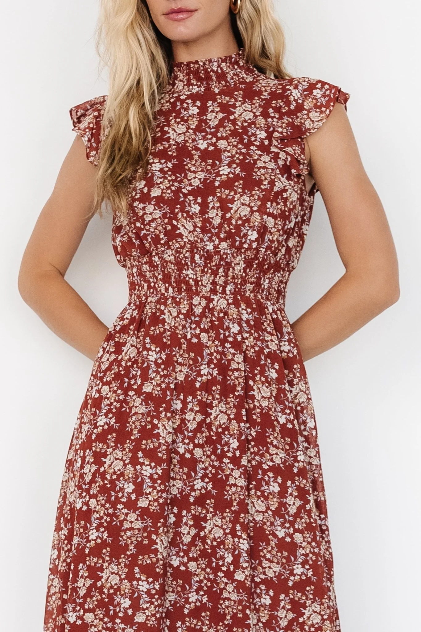 Kearny Ruffle Maxi Dress | Rust Print