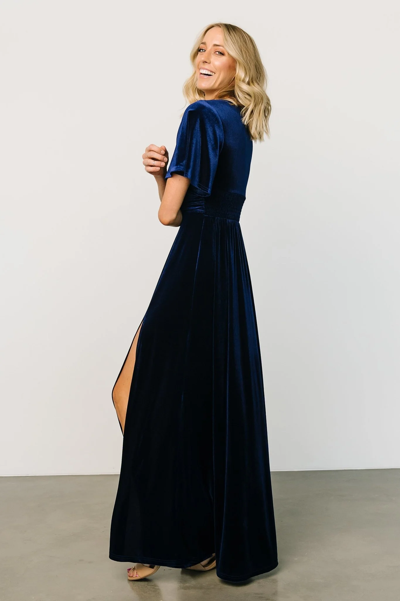 Berenice Velvet Maxi Dress | Navy