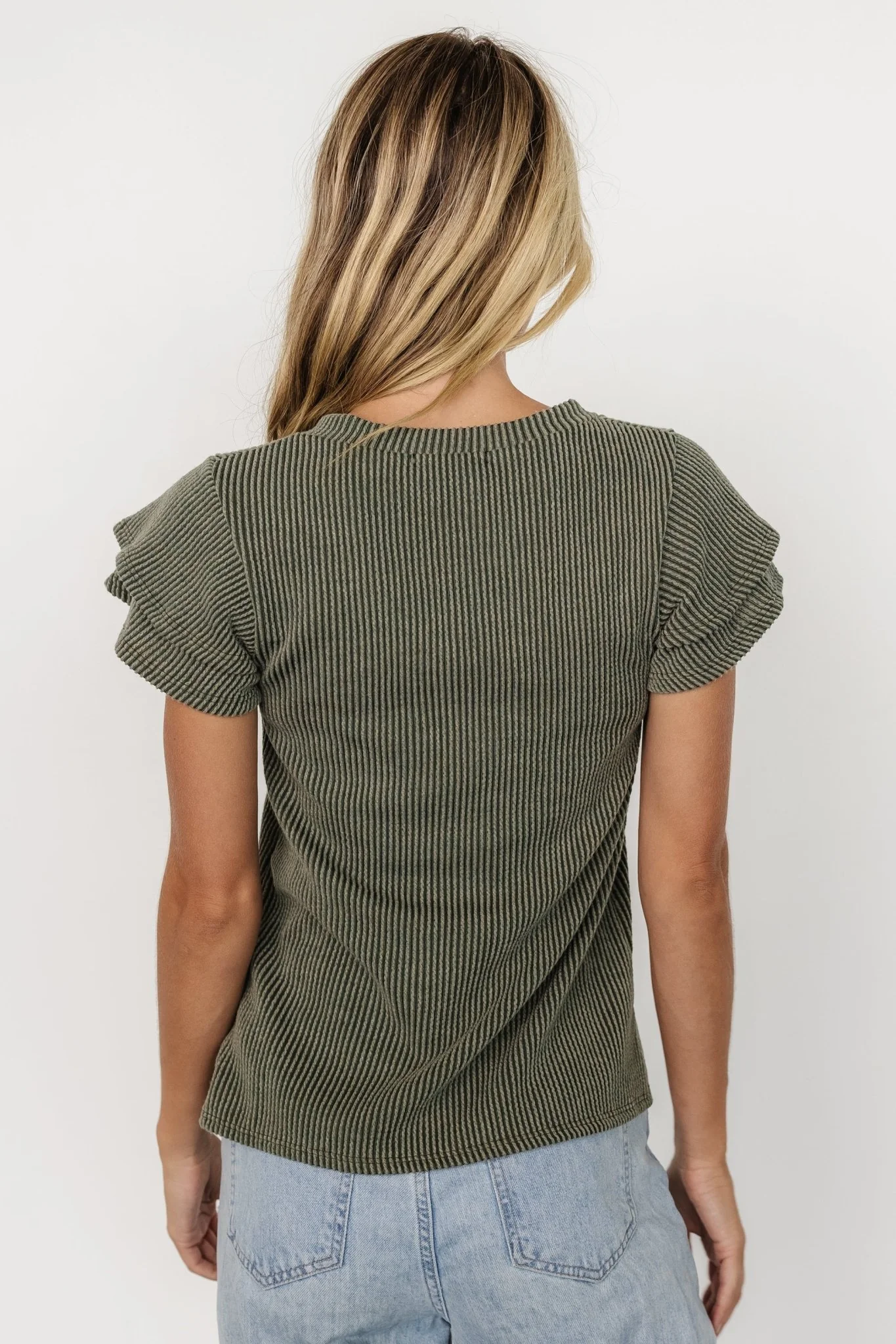 Lianna Ribbed Top | Olive