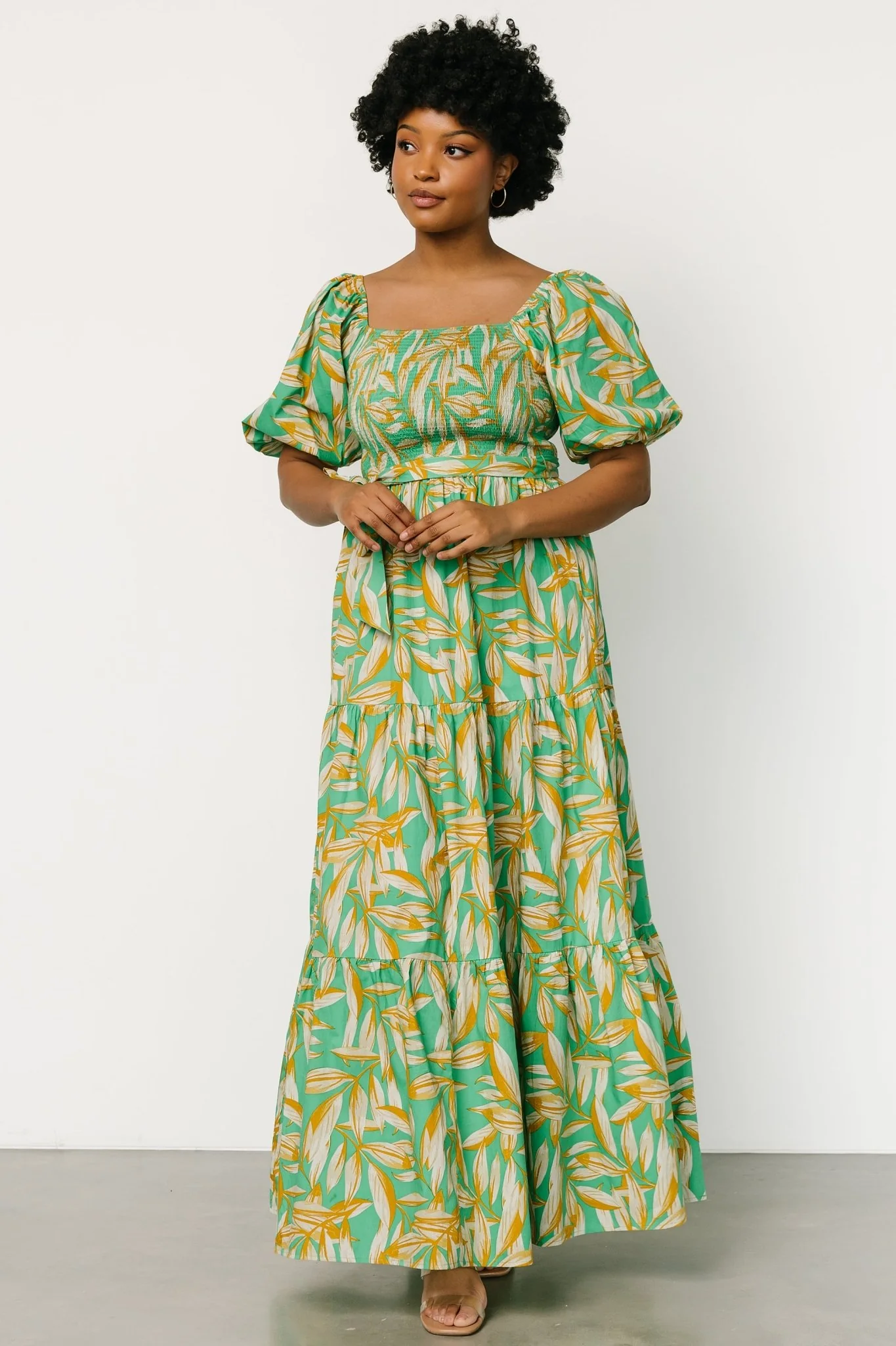 Forsythe Smocked Maxi Dress | Green Print