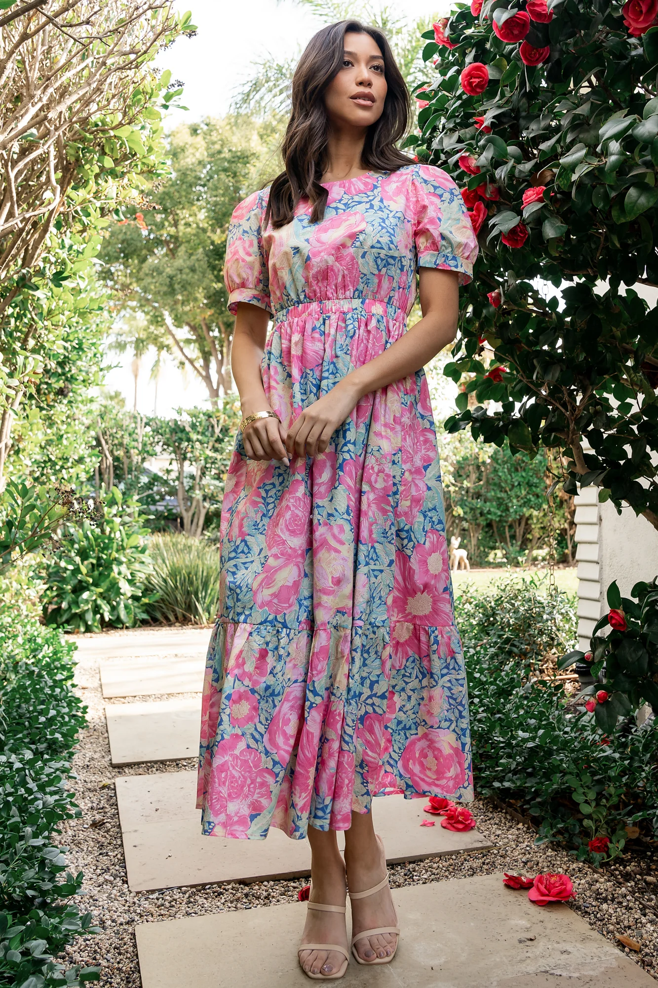 Myers Dress | Blue + Pink Floral