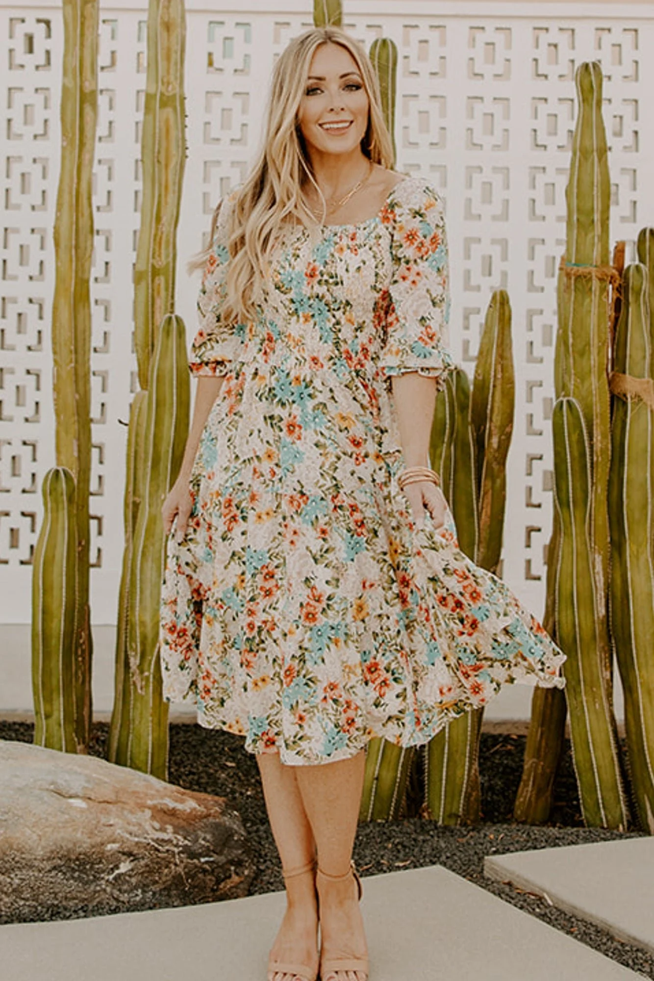 Marta Smocked Midi Dress | Summer Floral