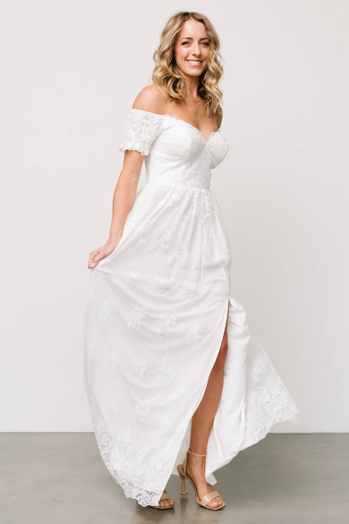 Esperanza Tulle Embroidered Maxi Dress | Off White