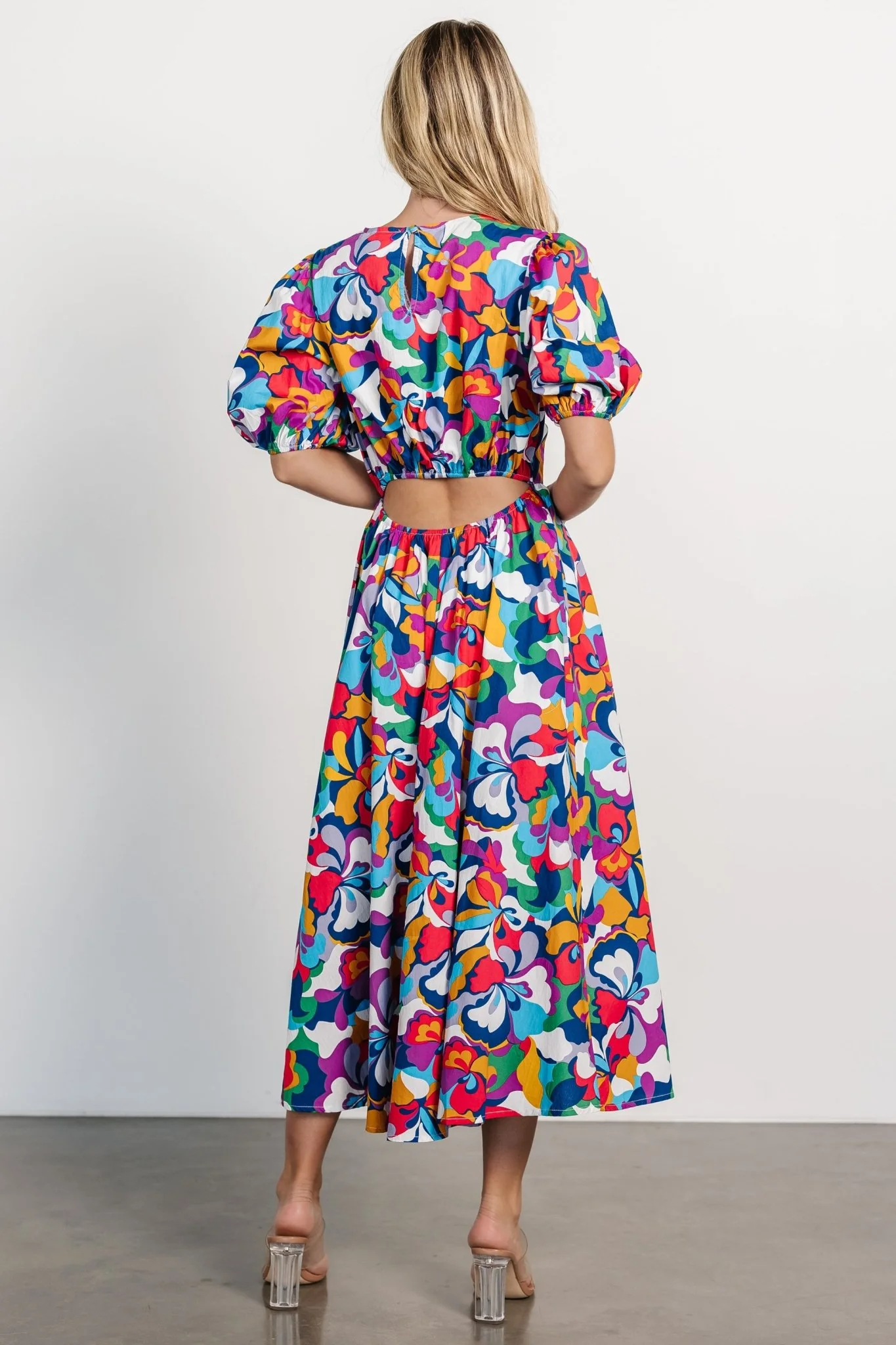 Elisa Open Back Dress | Multi Print