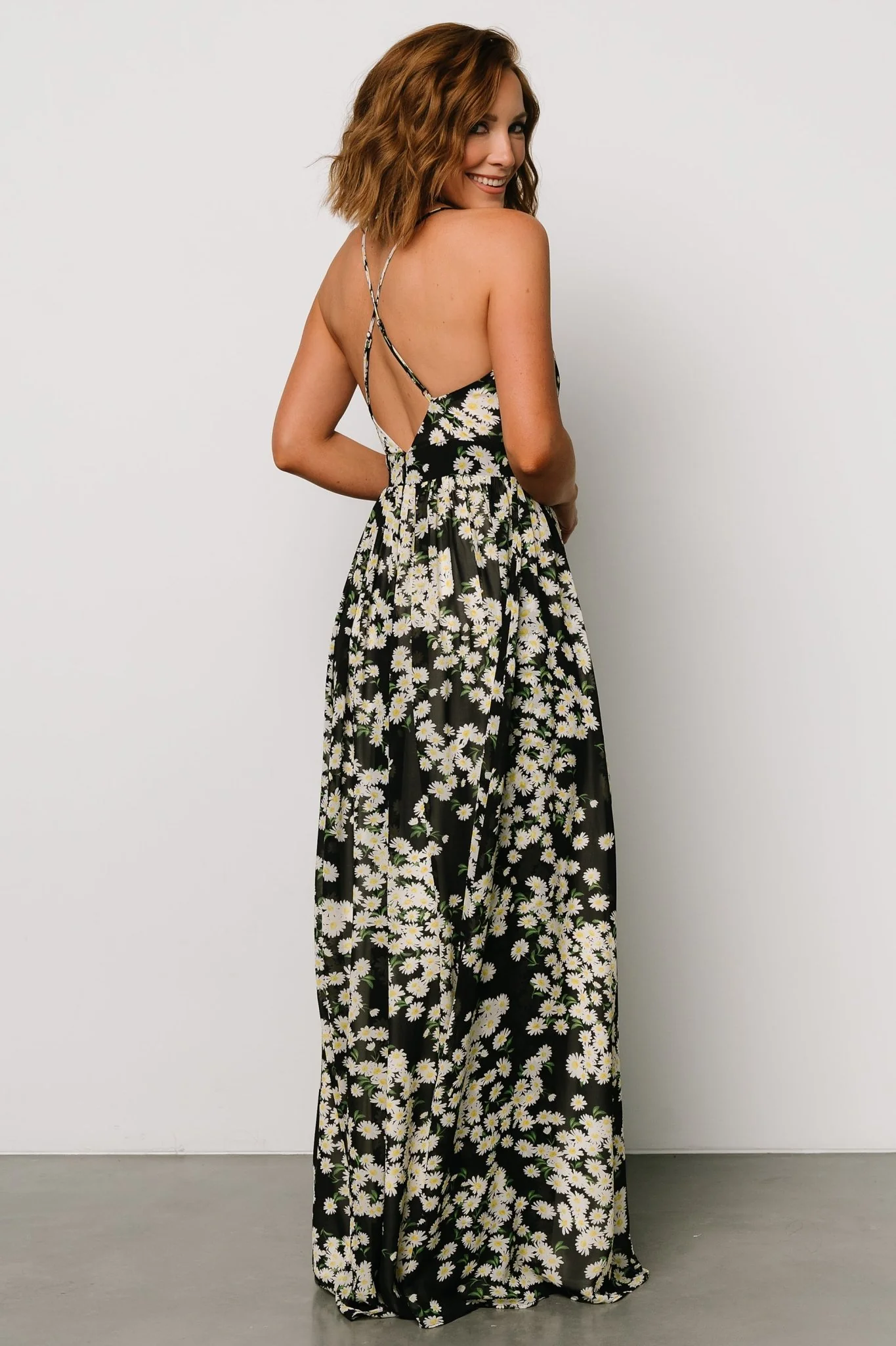 Brylee Maxi Dress | Black Flower Print