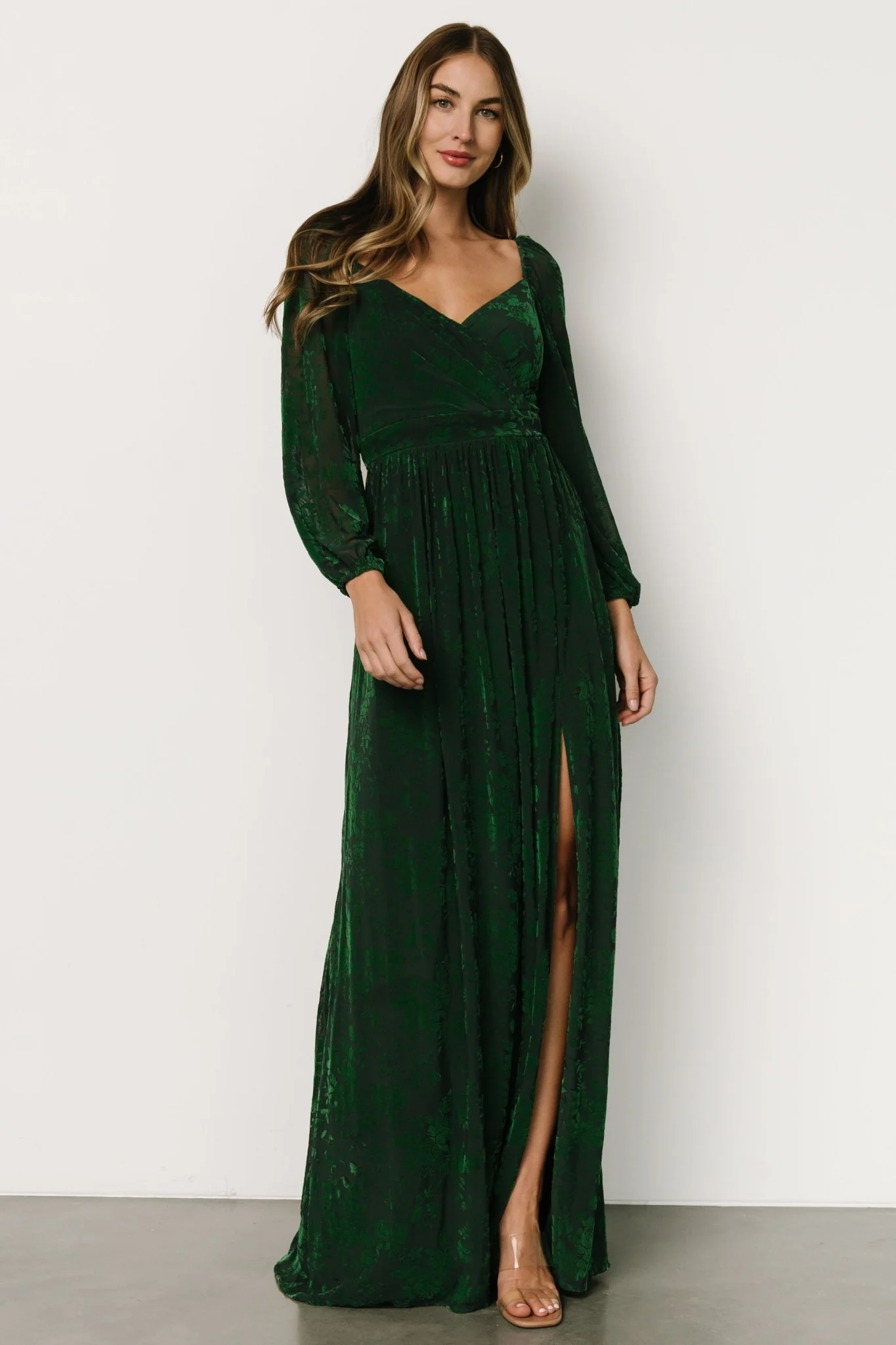 Mable Velvet Maxi Dress | Green