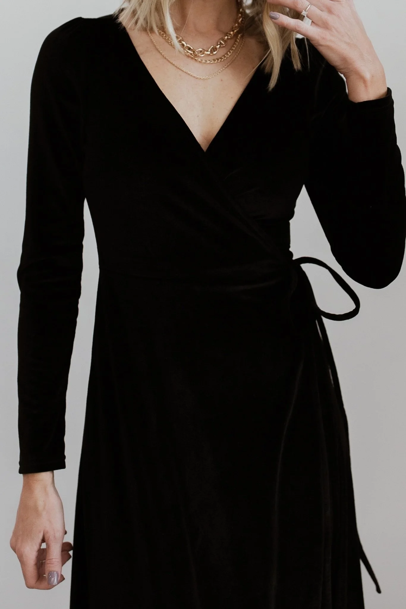 Esmerelda Velvet Wrap Maxi Dress | Black
