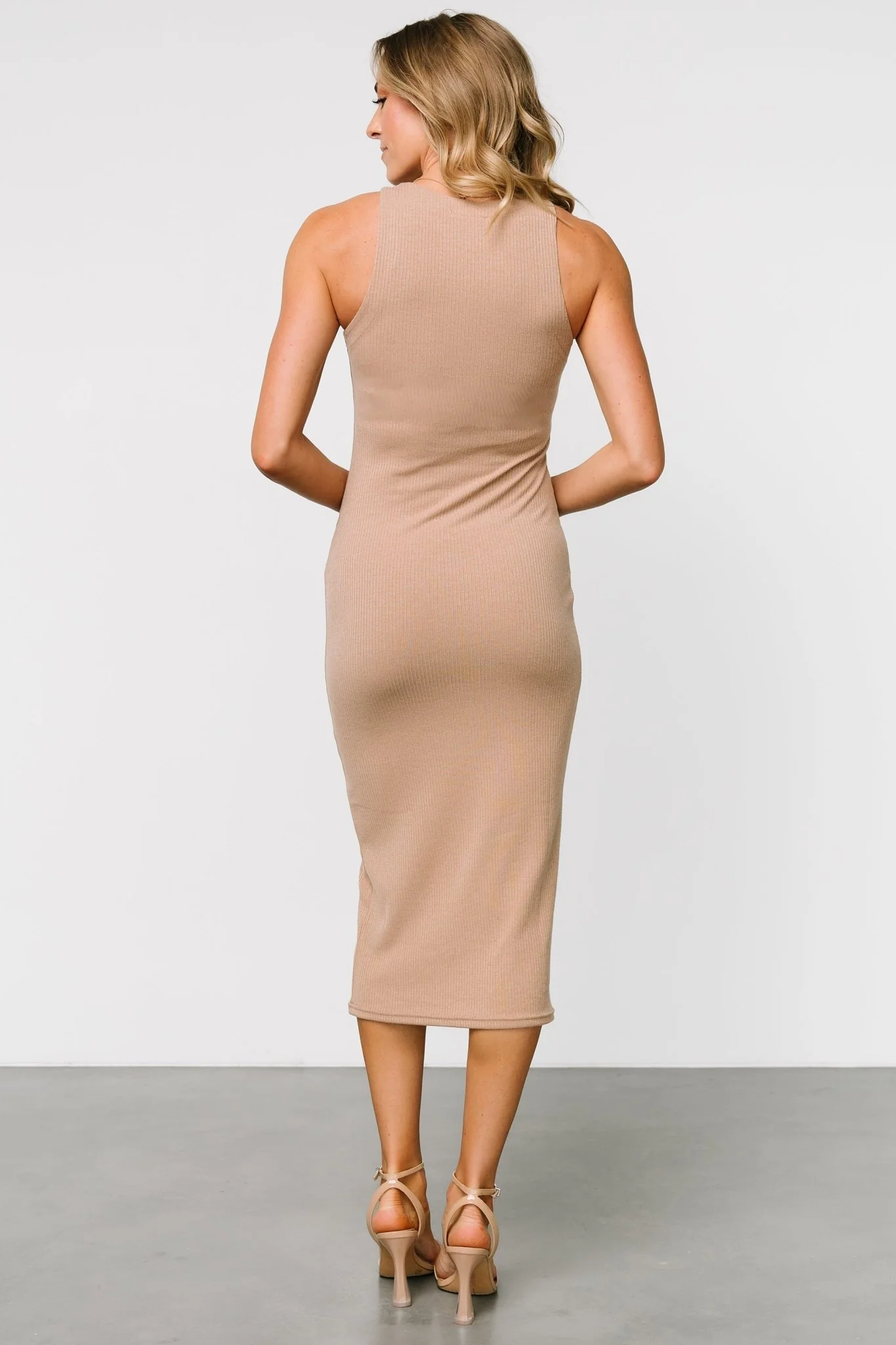 Ashley Ribbed Tank Dress | Tan