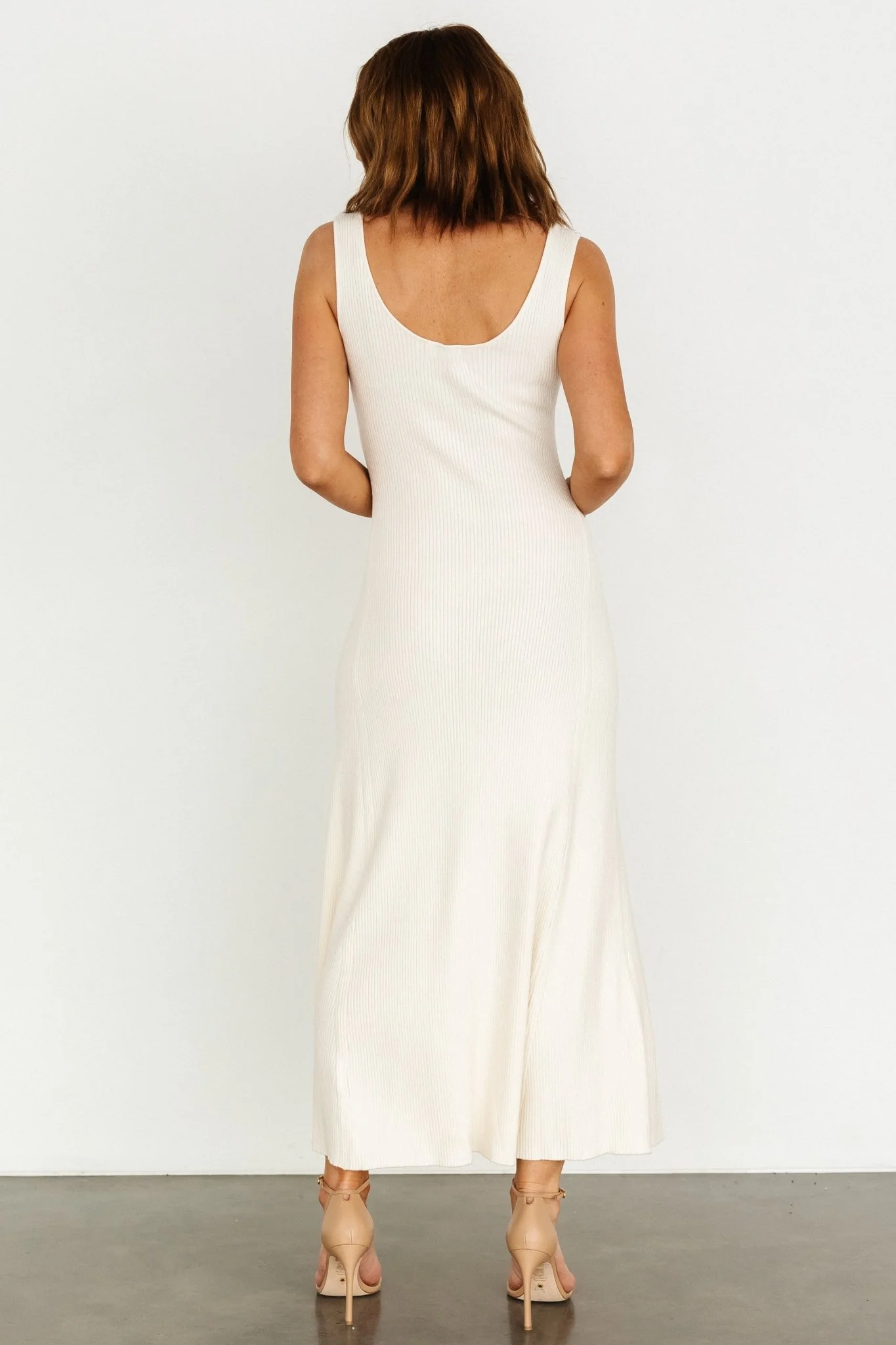 Justine Ribbed Tank Maxi Dress | Cream