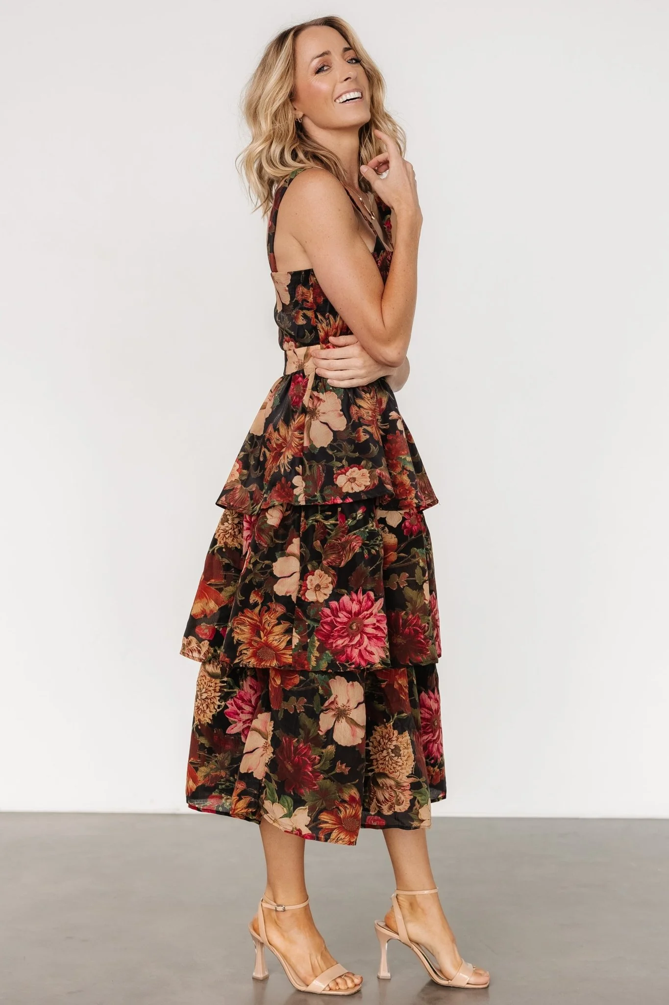 Cologne Tiered Dress | Black Floral