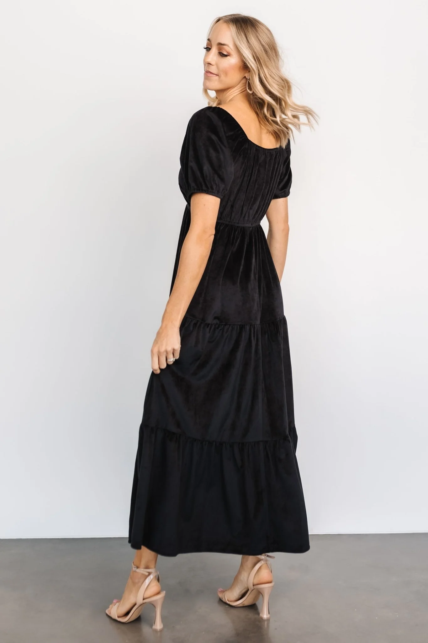 Kenli Velvet Maxi Dress | Black