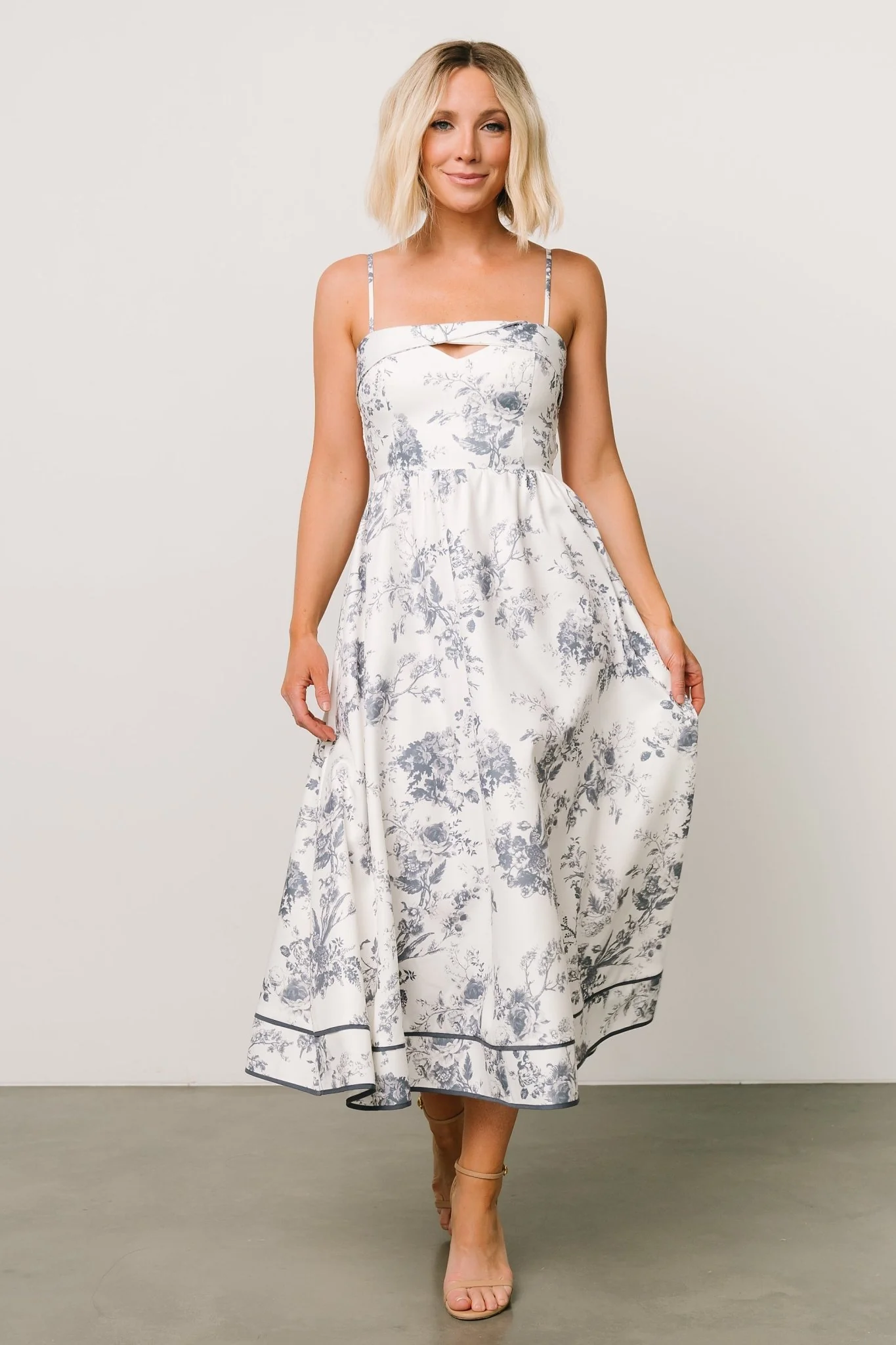 Bellagio Midi Dress | Slate Floral