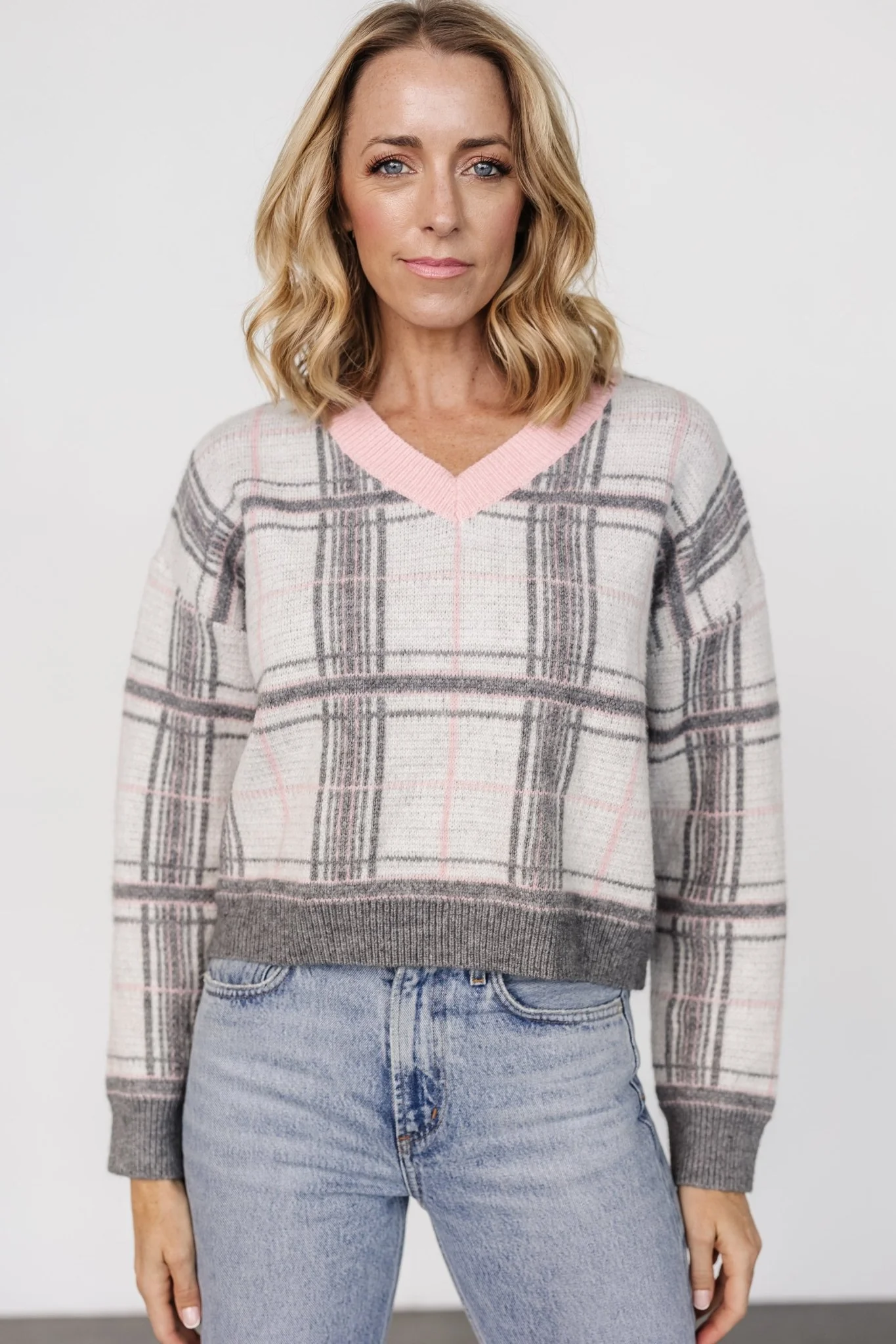 Verbier Sweater | Gray + Blush
