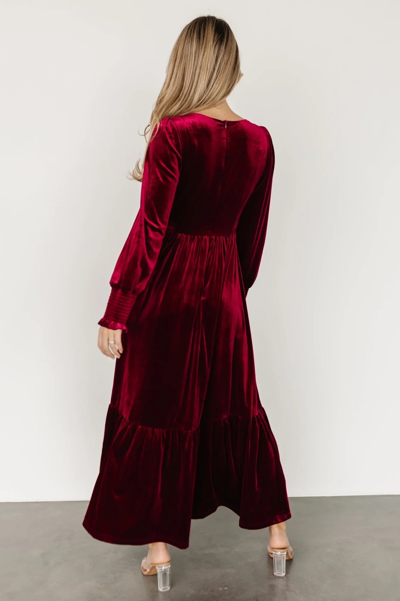Ingrid Velvet Maxi Dress | Merlot
