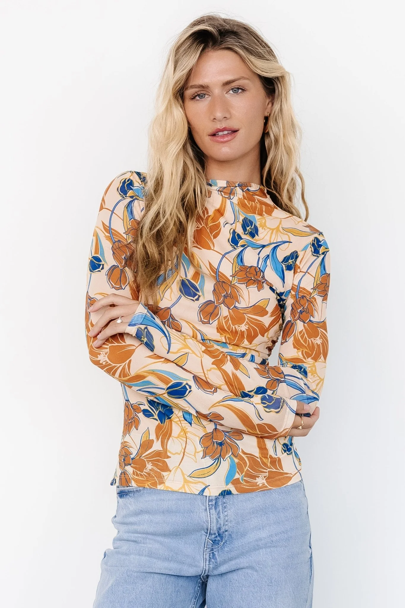 Dom Sheer Top | Taupe Multi