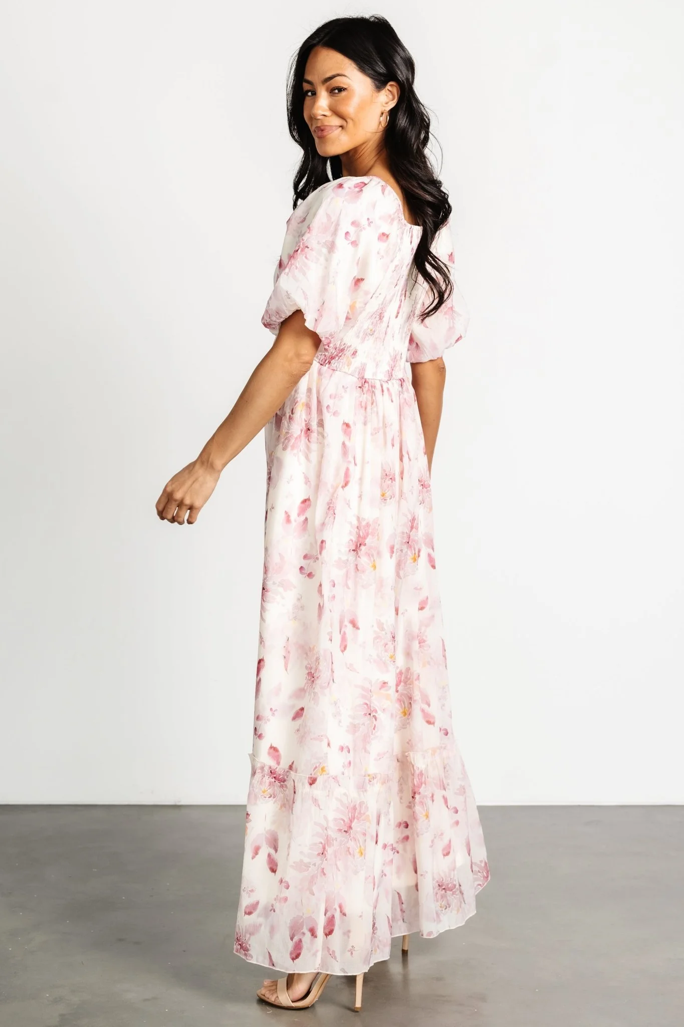 Dalia Maxi Dress | Ivory + Mauve Floral