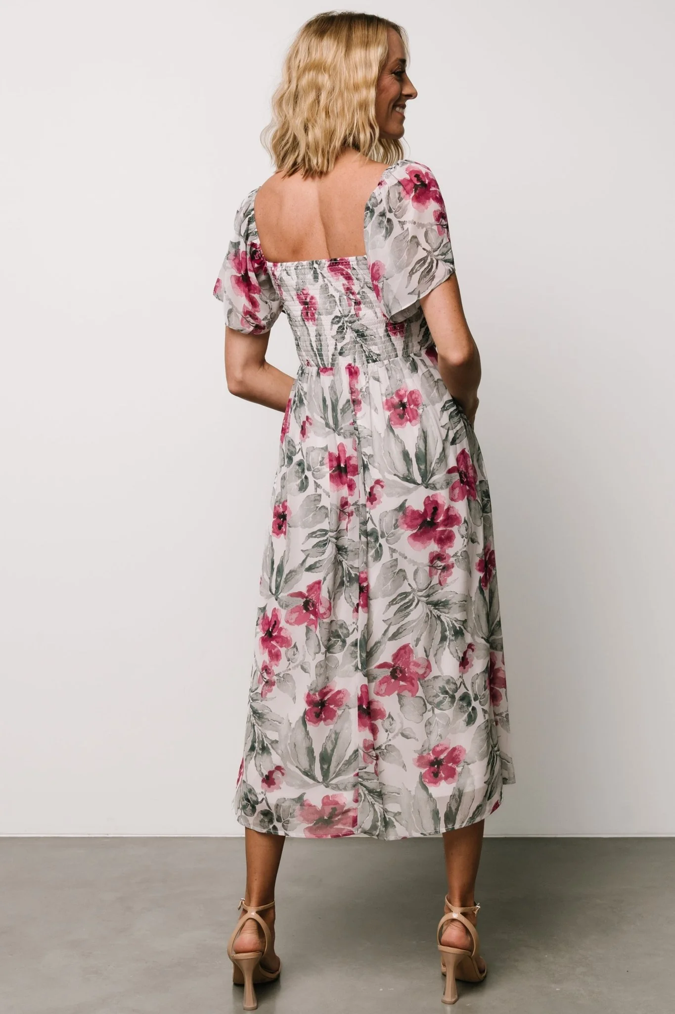 Melinda Midi Dress | Pink Floral